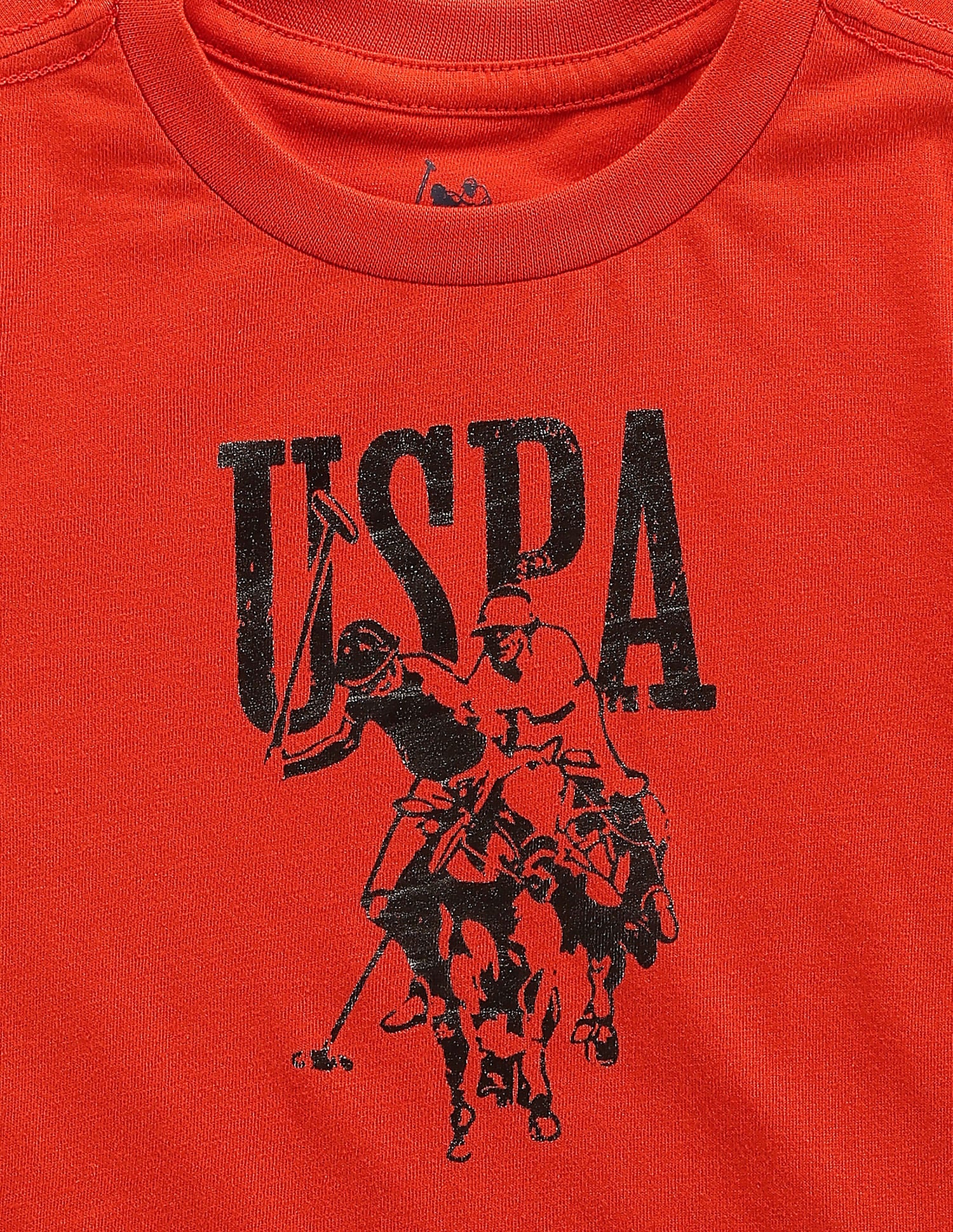 Boys Cotton Brand Print T-Shirt Orange - U.S. POLO ASSN. | Large