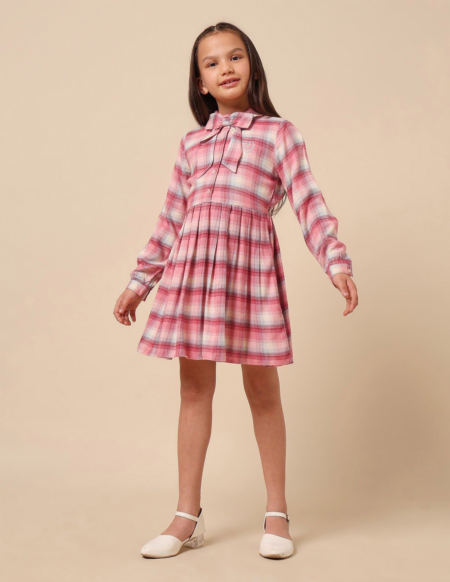 Girls Checked Shirt Dress Pink - U.S. POLO ASSN. | Large