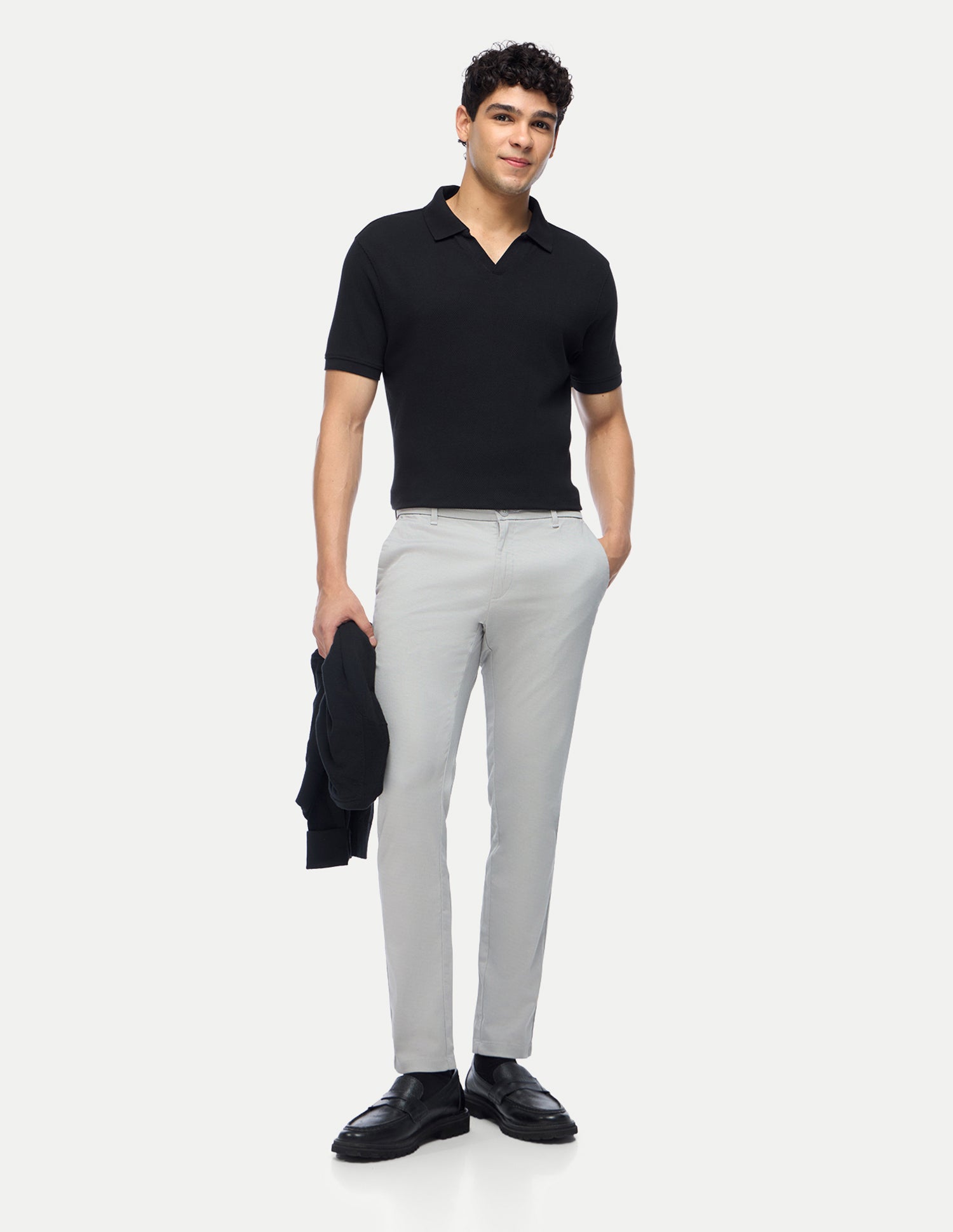 Austin Trim Regular Fit Satin Trousers Light Grey - U.S. Polo Assn. India | Large