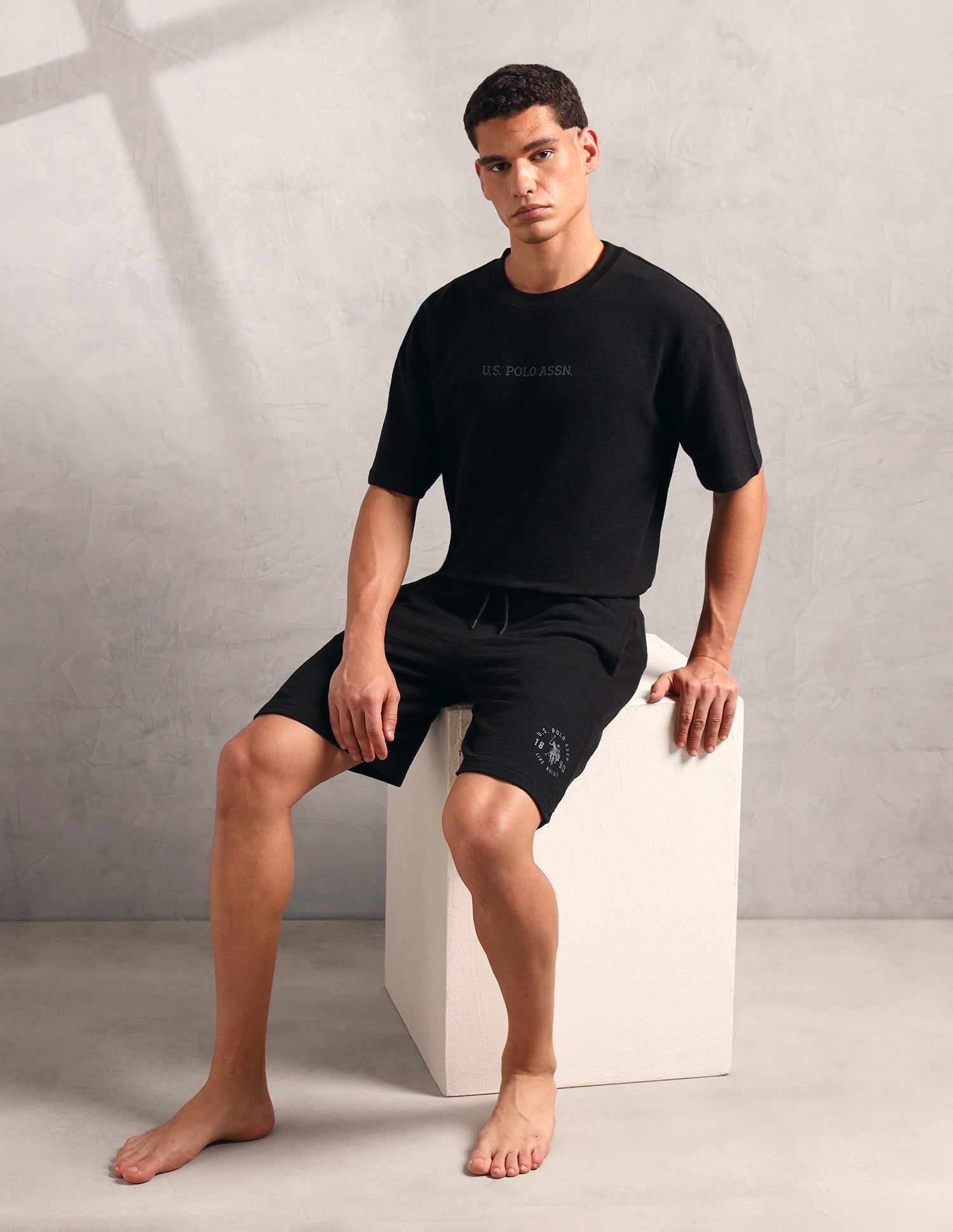 Breathable Regular Fit PS002 Lounge Shorts - Pack Of 1 Black - U.S. POLO ASSN. | Large