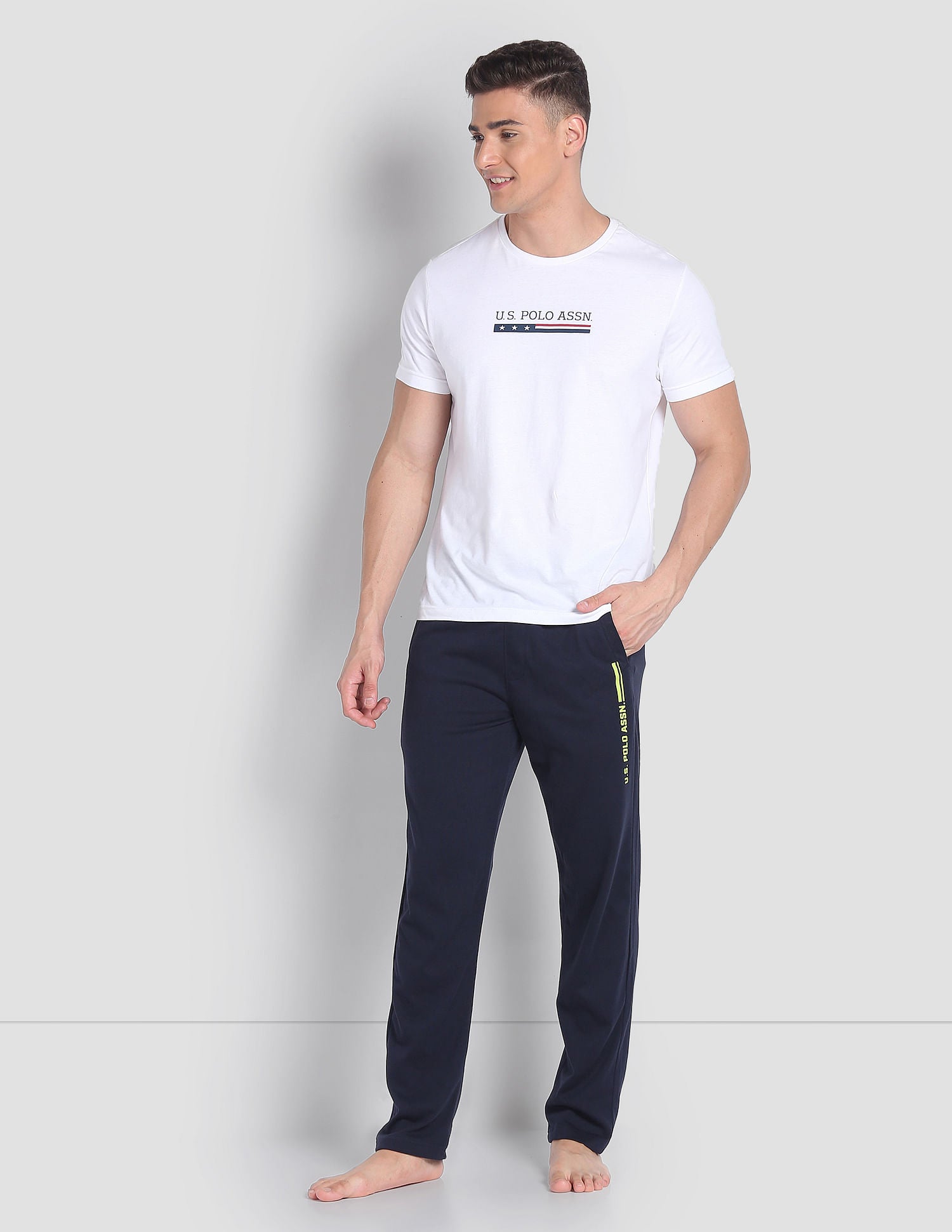 Mid Rise LR004 Lounge Track Pants - Pack Of 1 Navy - U.S. POLO ASSN. | Large