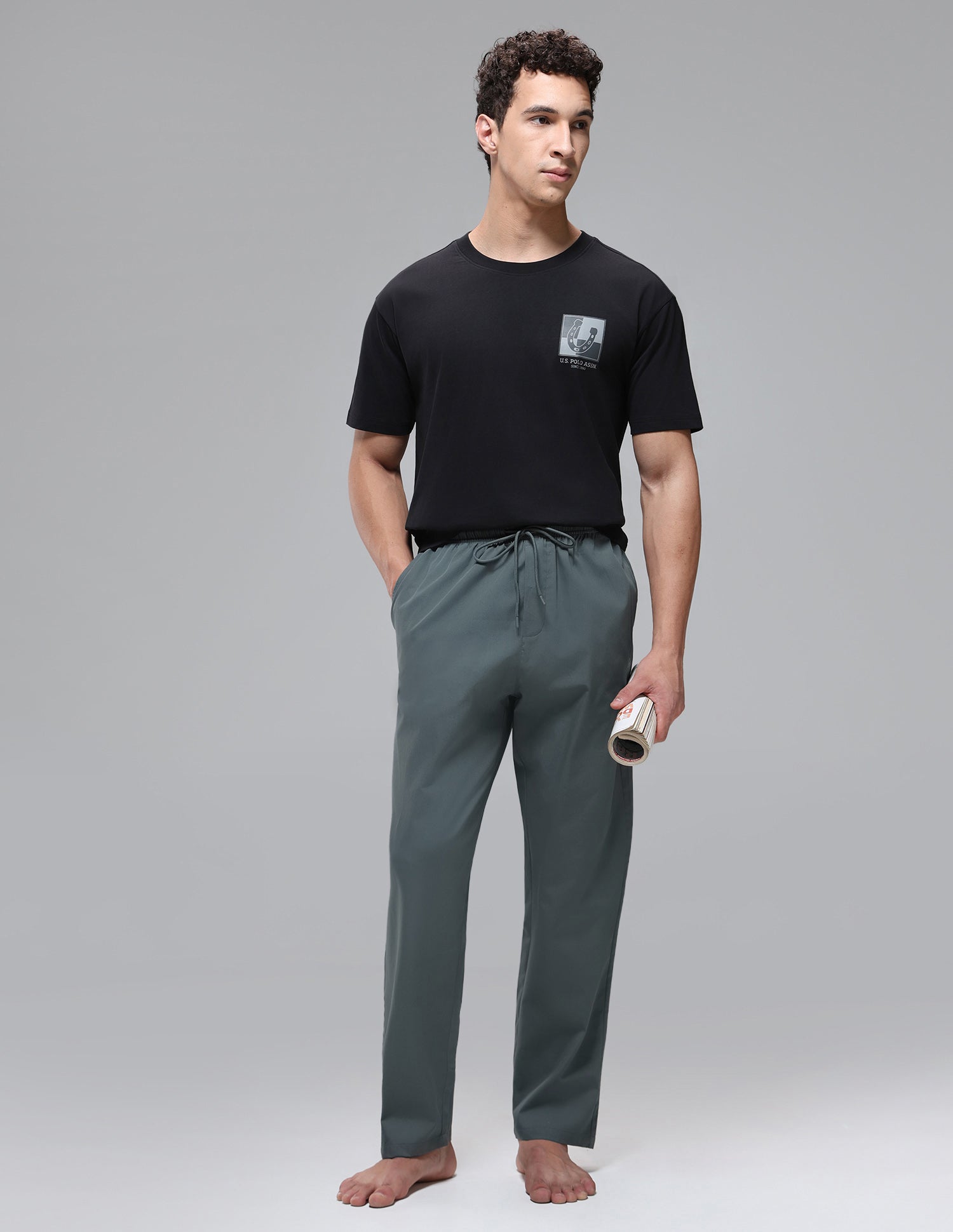 Midrise Pure Cotton OELP1 Pyjamas Balsam Green - U.S. Polo Assn. India | Large