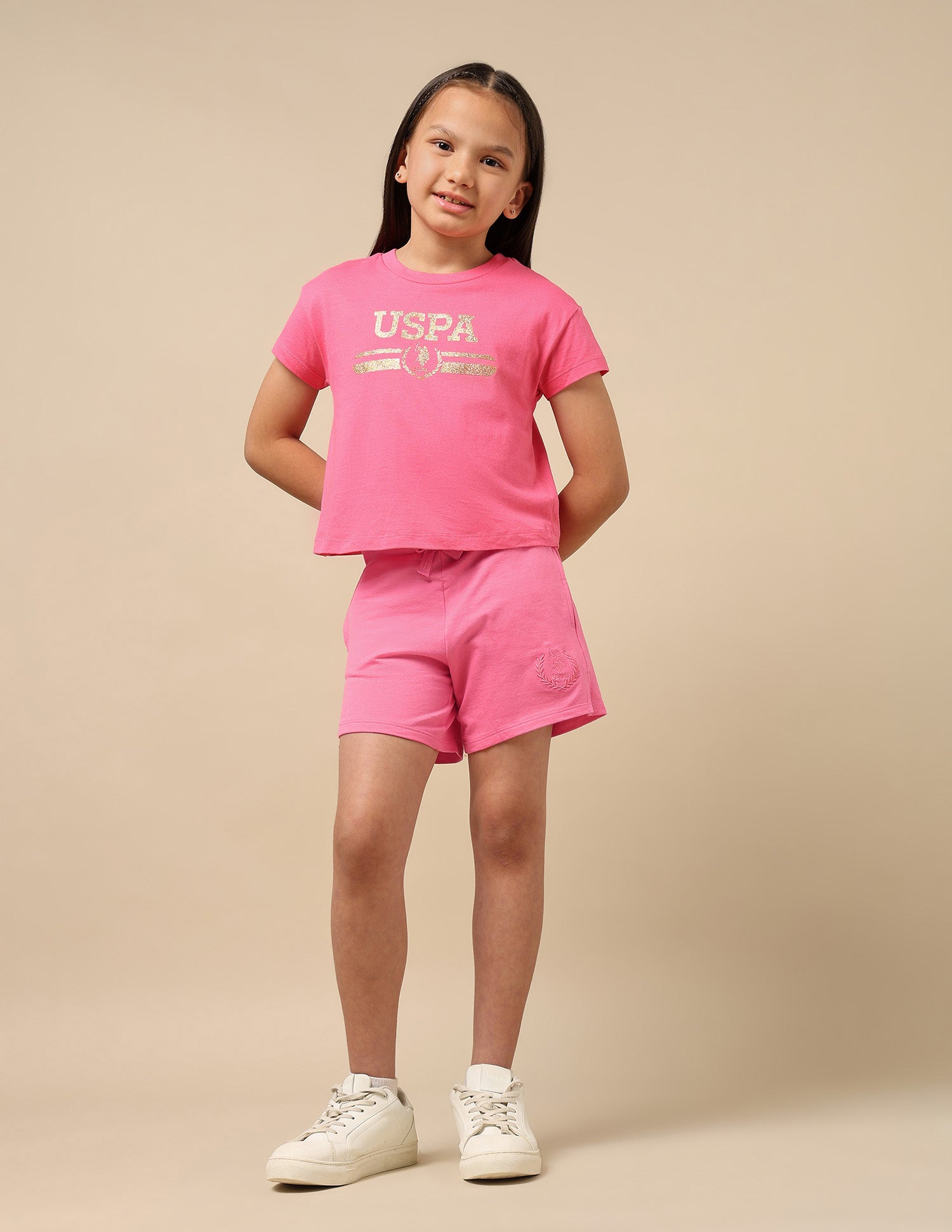 Crest Embroidered Coordinate Shorts Pink - U.S. POLO ASSN. | Large