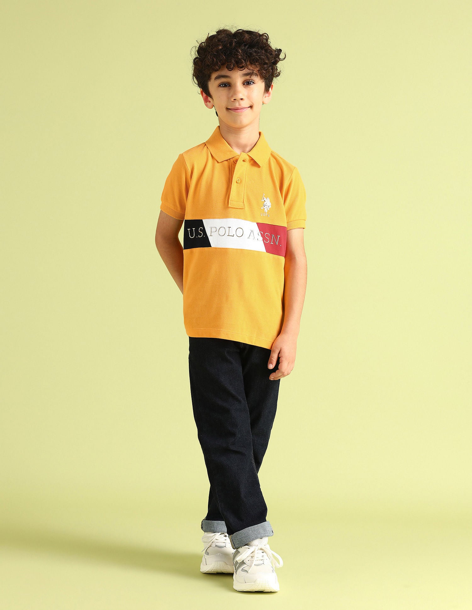 Regular fit Printed Polo Shirt Orange - U.S. Polo Assn. India | Large
