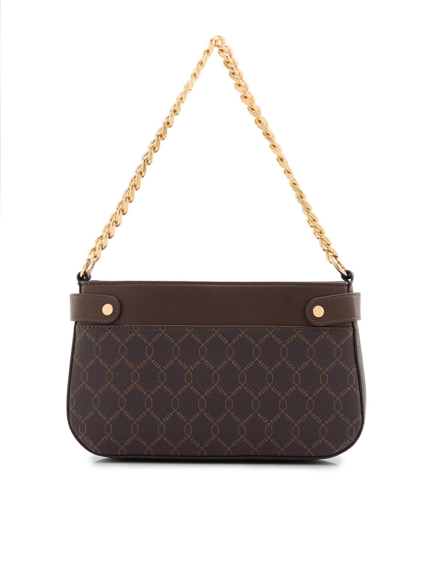 Corina Brand Printed Shoulder Bag Dark Brown - U.S. Polo Assn. India | Large