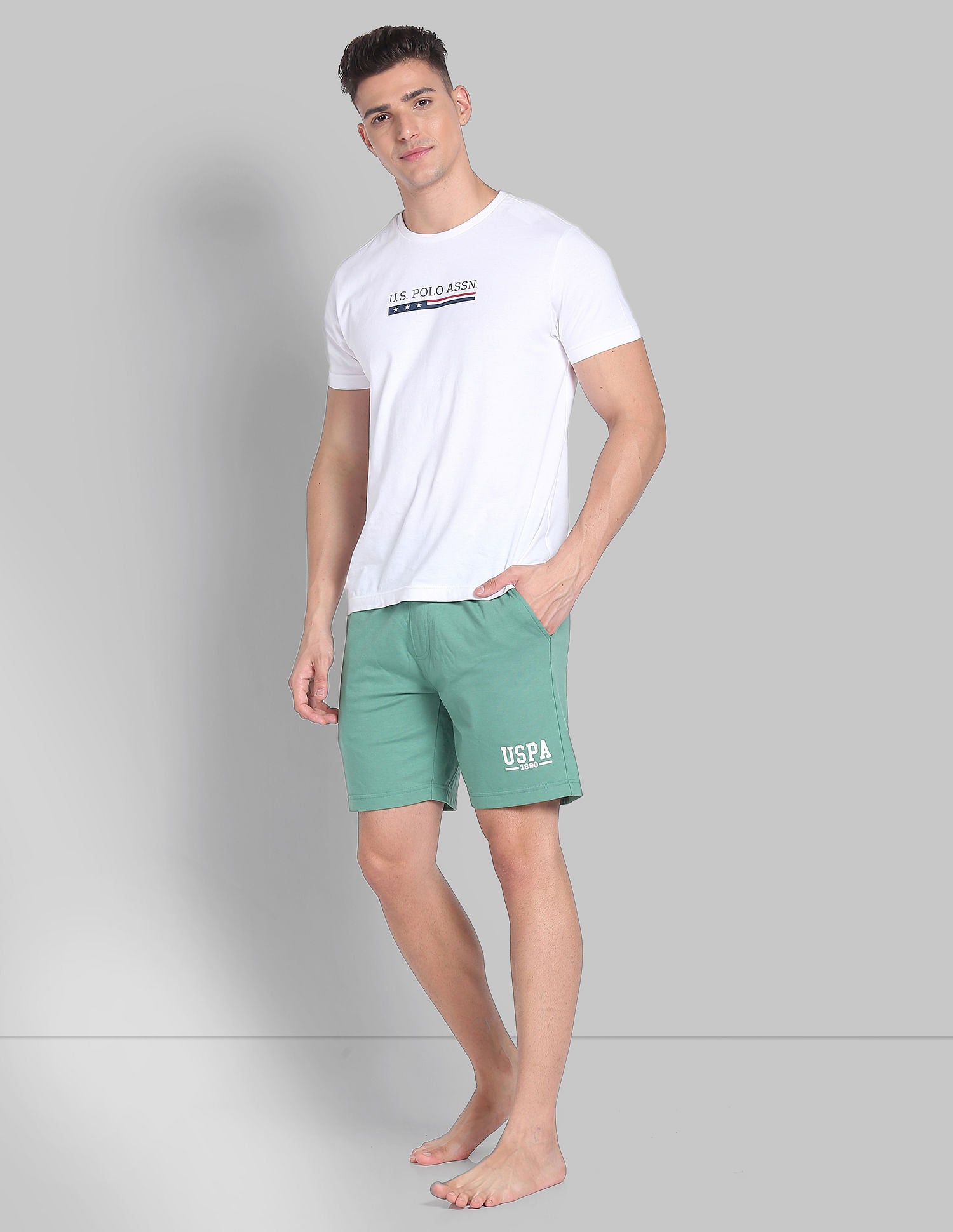 Solid Logo IYBF Knit Shorts - Pack Of 1 Light Green - U.S. POLO ASSN. | Large