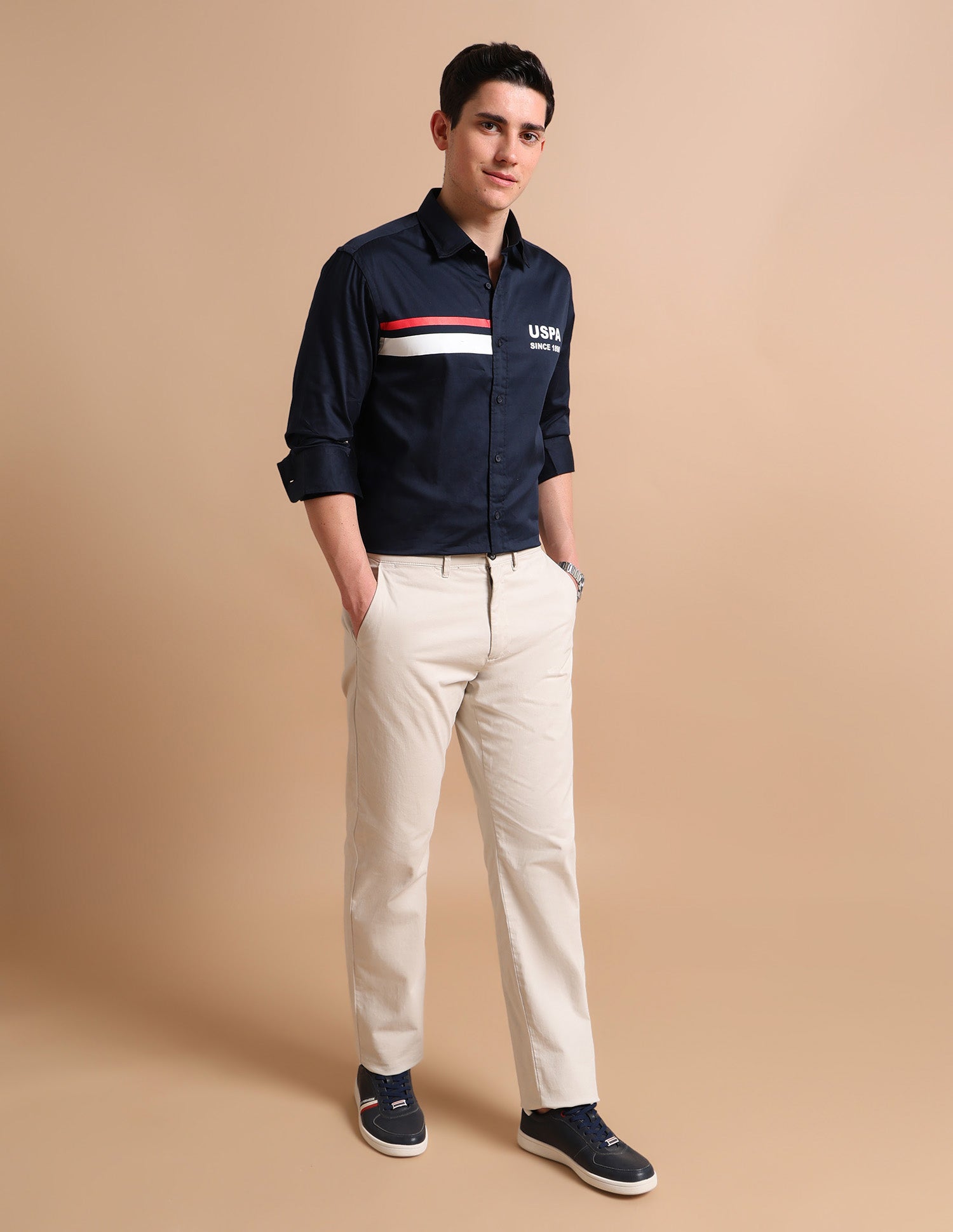 Mixed Logo Shirt Navy - U.S. POLO ASSN. | Large