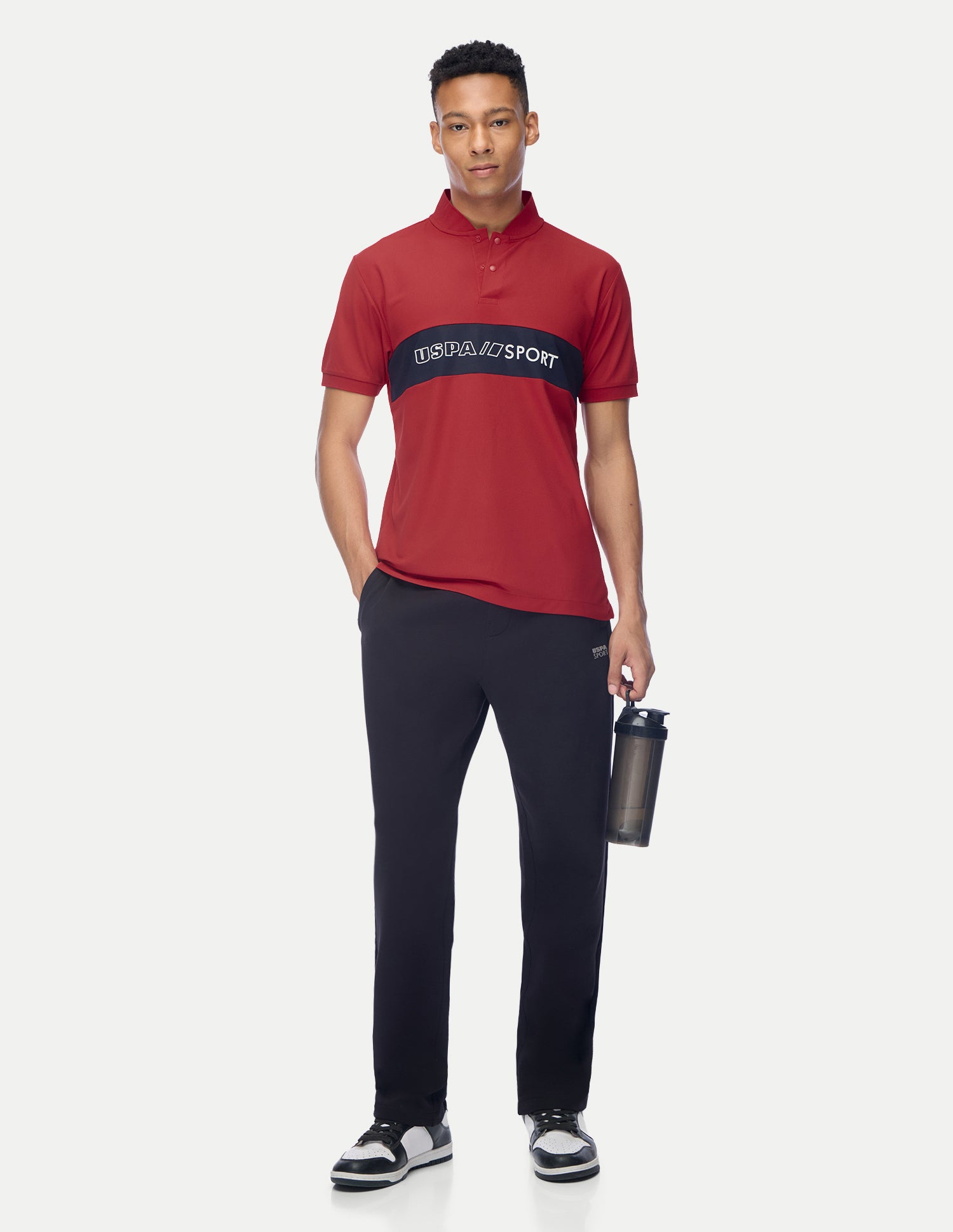 Brand Embossed Regular Fit Active Polo Shirt Red - U.S. Polo Assn. India | Large