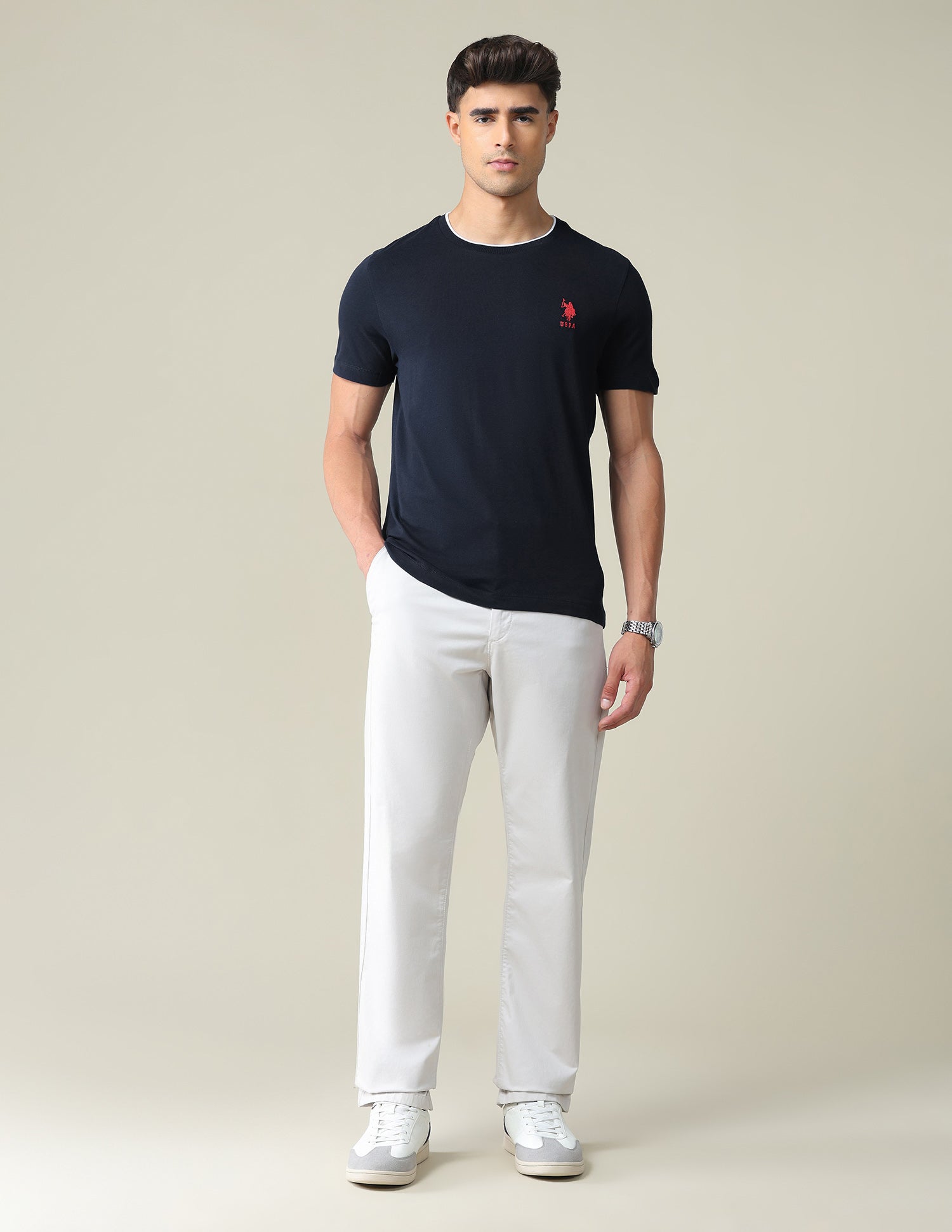 Stretchy Tipped T-Shirt Navy - U.S. POLO ASSN. | Large