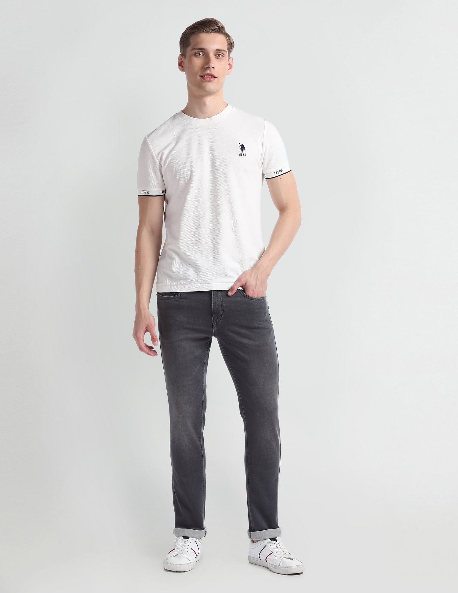 Regallo Skinny Fit Grey Jeans Grey - U.S. POLO ASSN. | Large