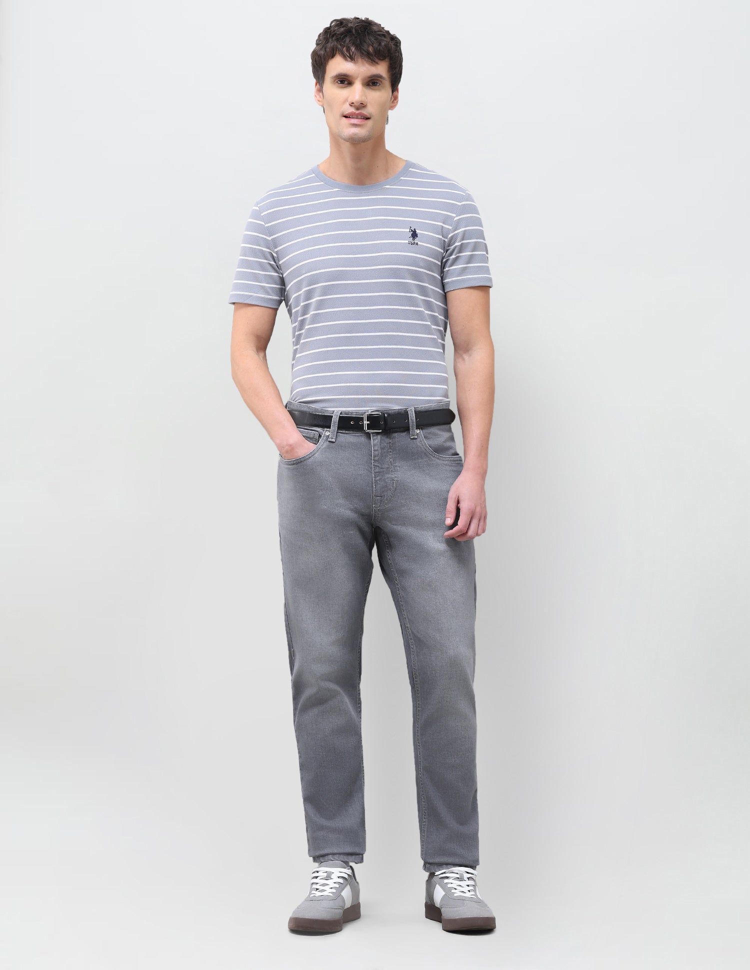 Brandon Slim-Tapered Fit Grey Jeans Grey - U.S. Polo Assn. India | Large