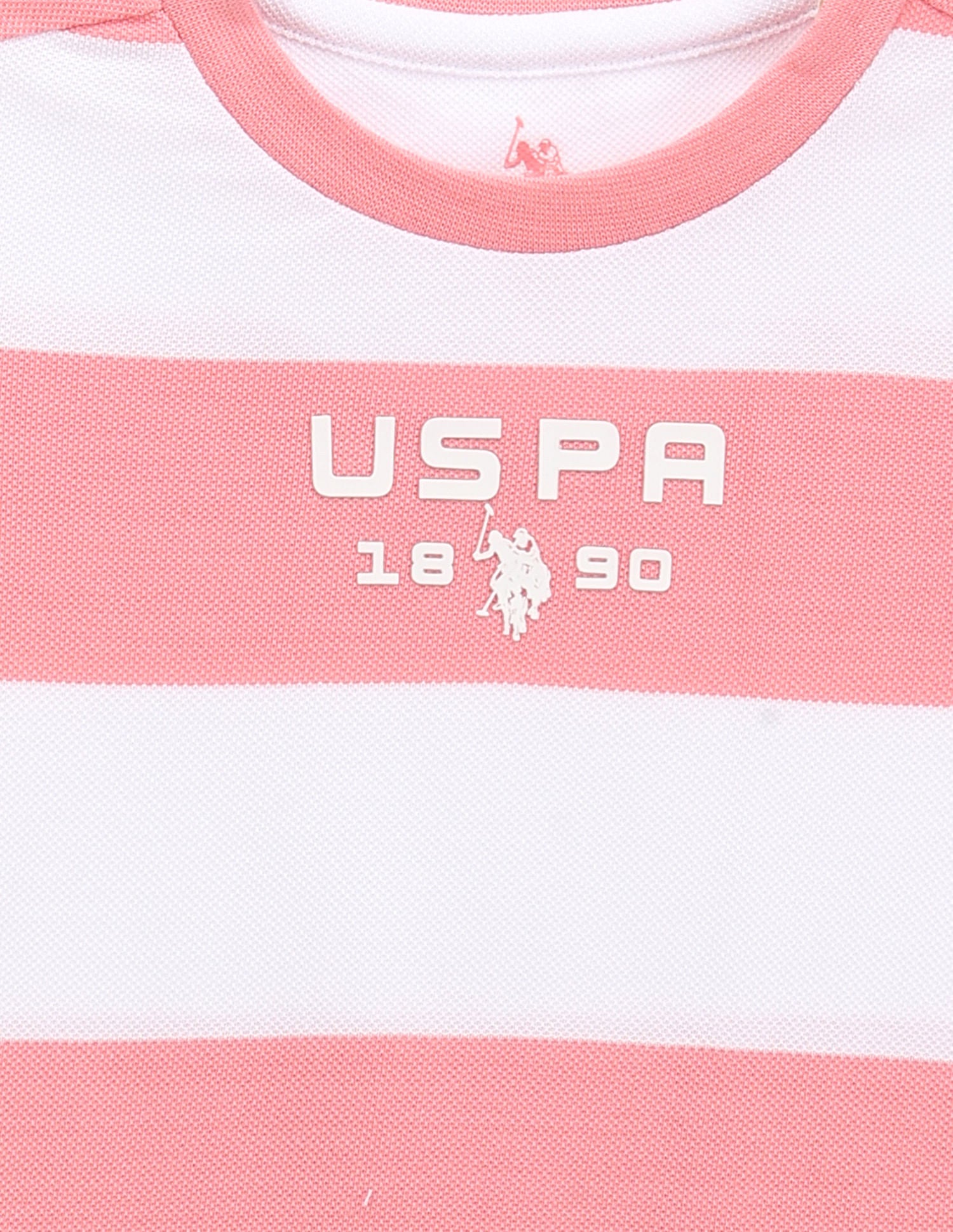 Boys Horizontal Stripe Pique T-Shirt Light Pink - U.S. POLO ASSN. | Large
