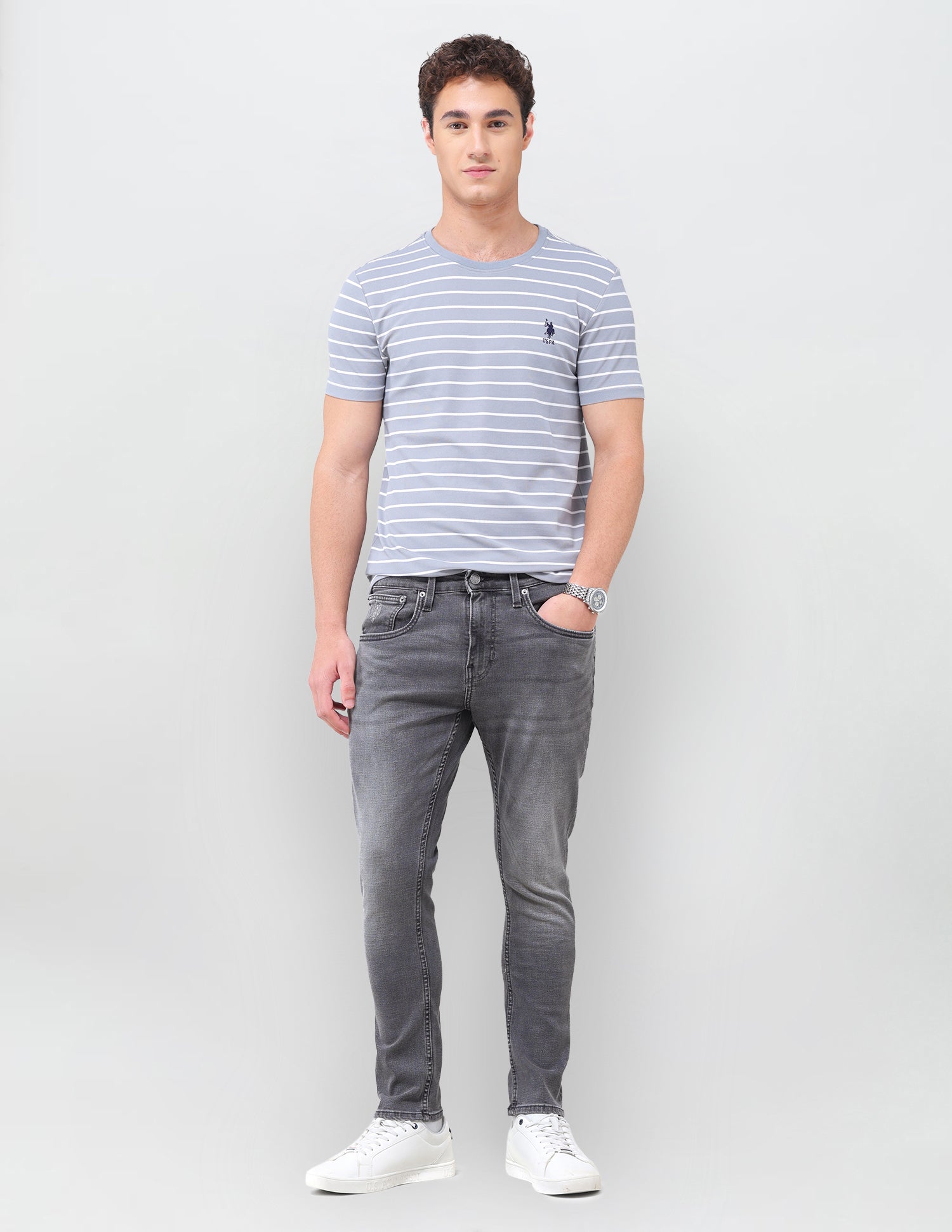 Henry Tapered Fit Grey Jeans Grey - U.S. Polo Assn. India | Large