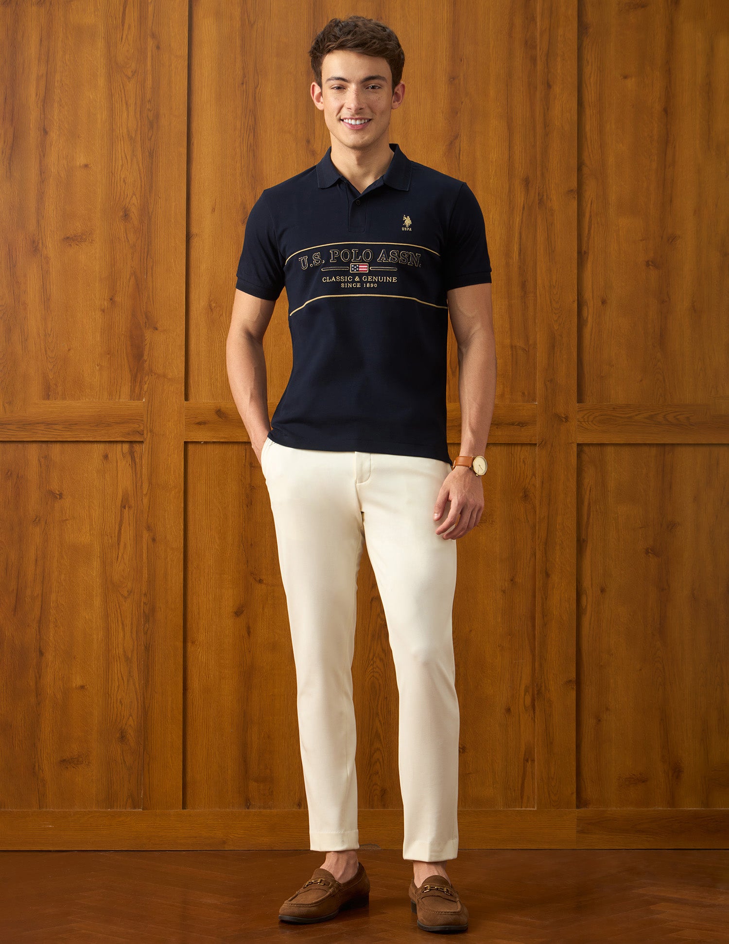 Brand Embroidered Slim Fit Polo Shirt Navy - U.S. Polo Assn. India | Large