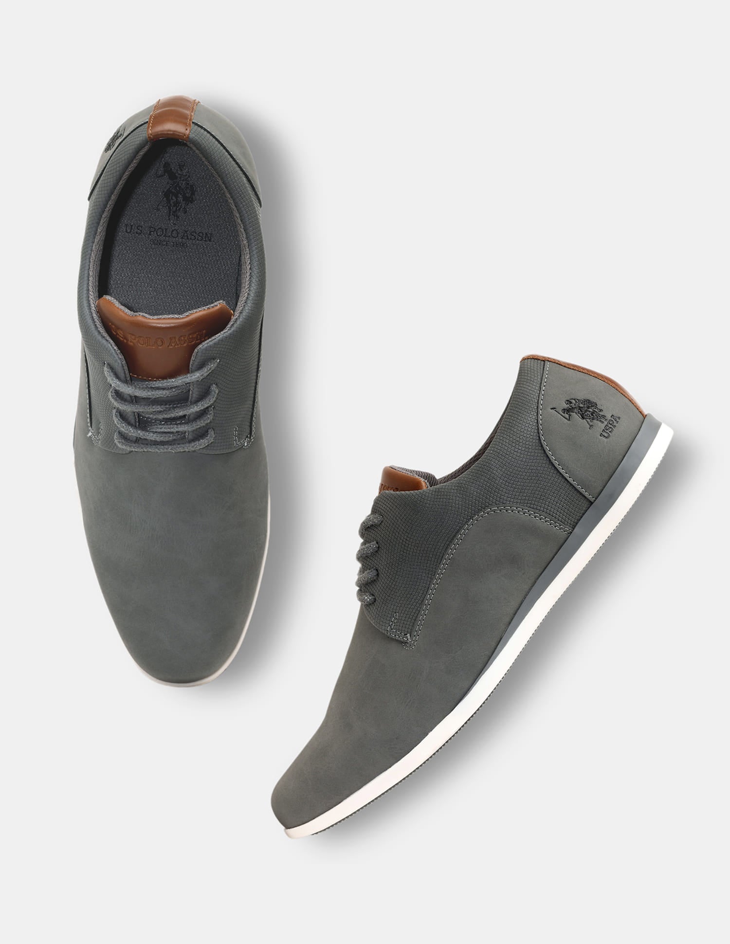 Men Clest 2.0 Solid Shoes Charcoal Grey - U.S. Polo Assn. India | Large
