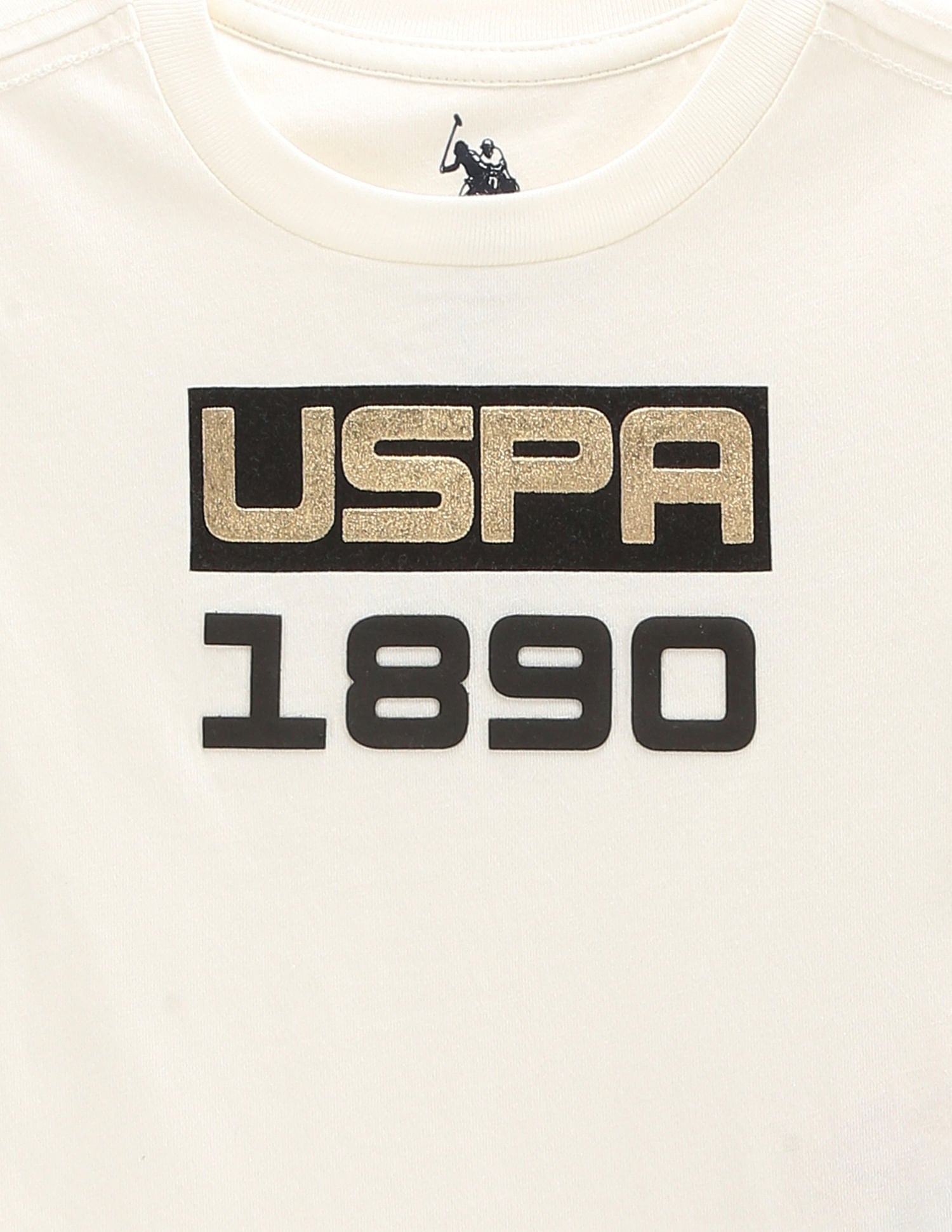 Boys Brand Print Cotton T-Shirt White - U.S. POLO ASSN. | Large