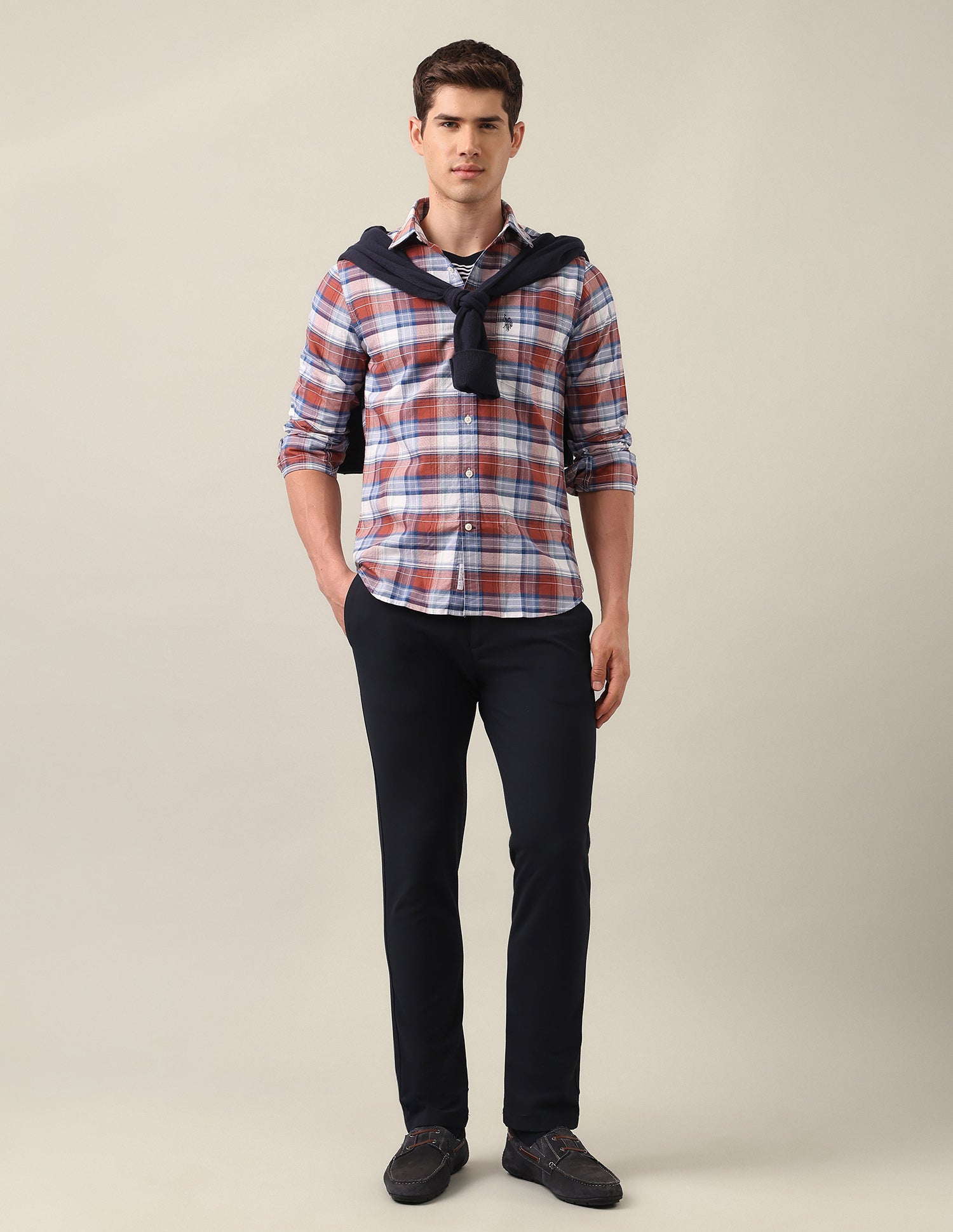 Tartan Checked Oxford Shirt Rust - U.S. Polo Assn. India | Large
