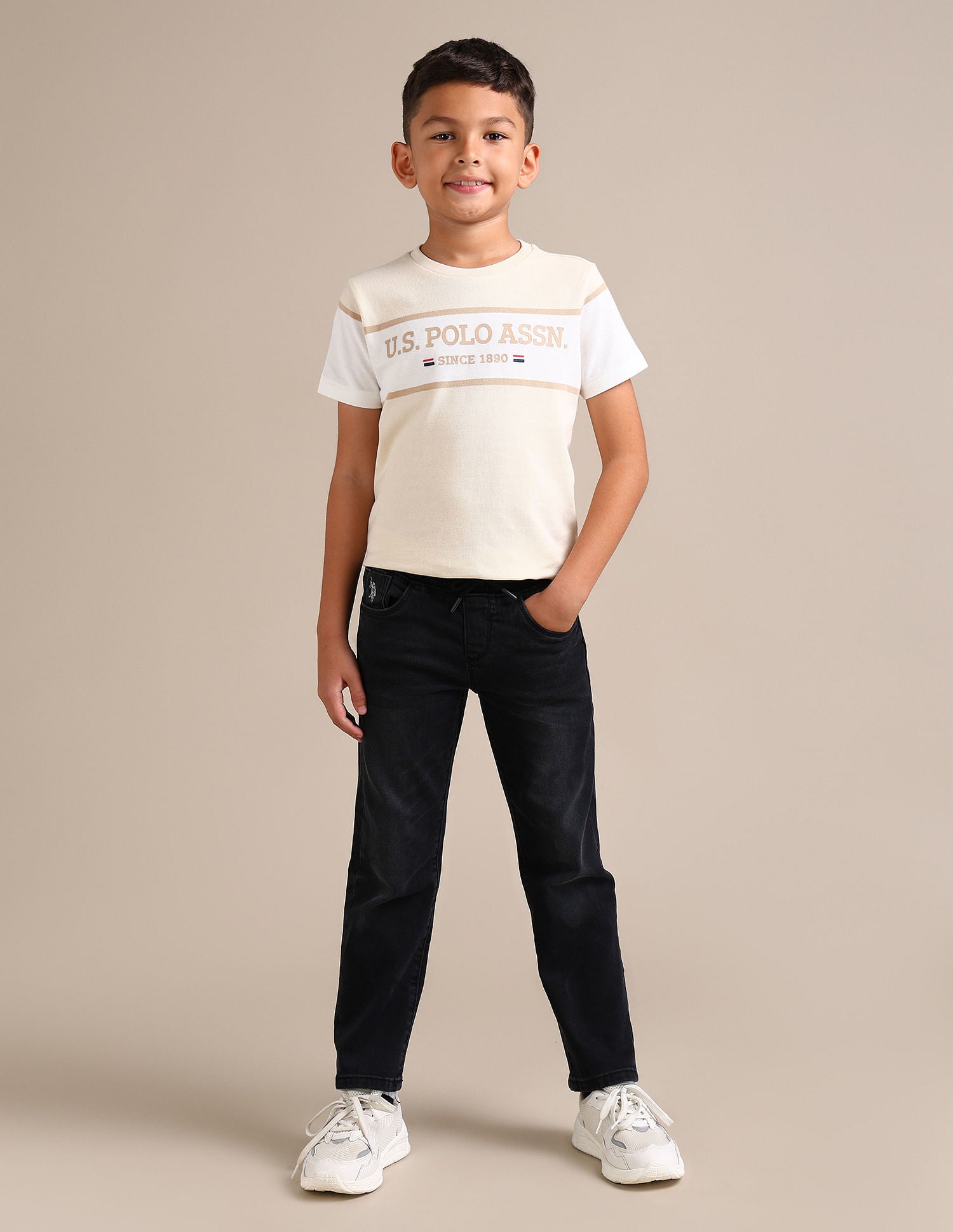 Regular fit Solid Jeans Black - U.S. POLO ASSN. | Large