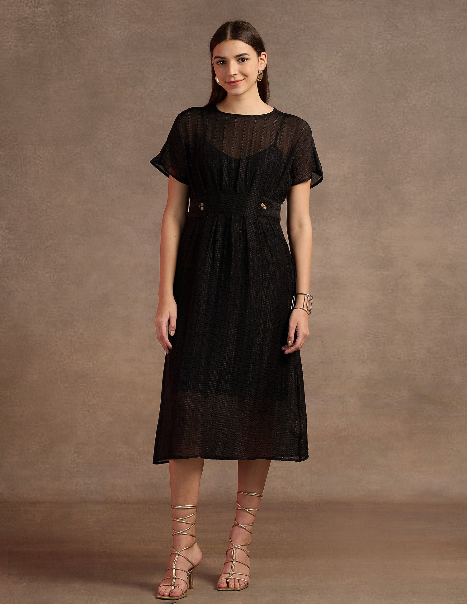 Extended Shoulder Dress Black - U.S. POLO ASSN. | Large