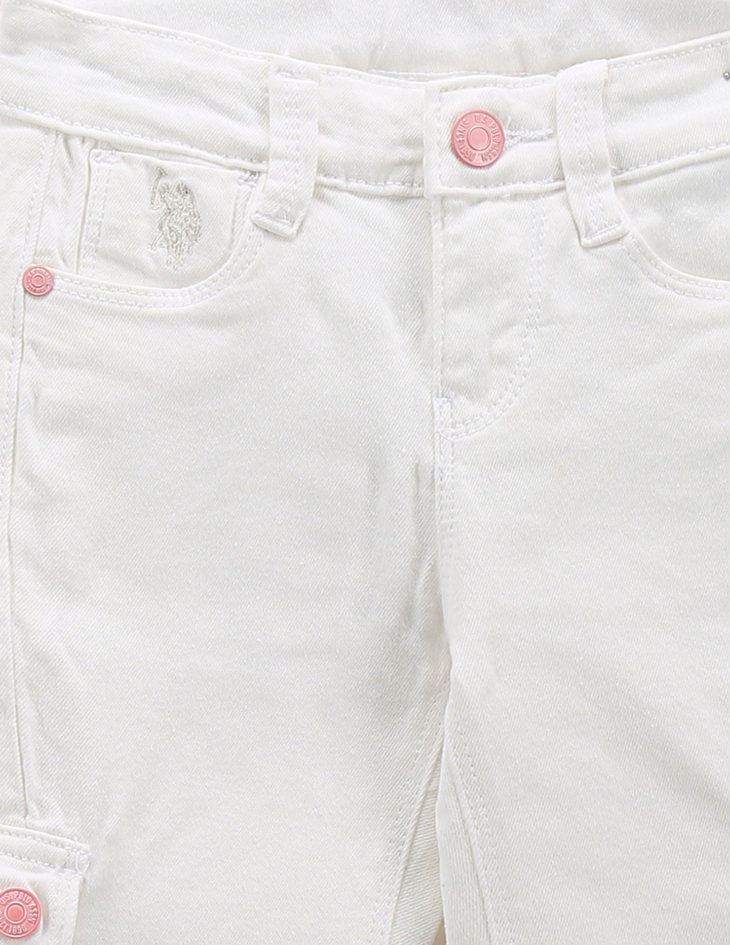 Girls Multi Pocket Cotton Jeans white - U.S. POLO ASSN. | Large