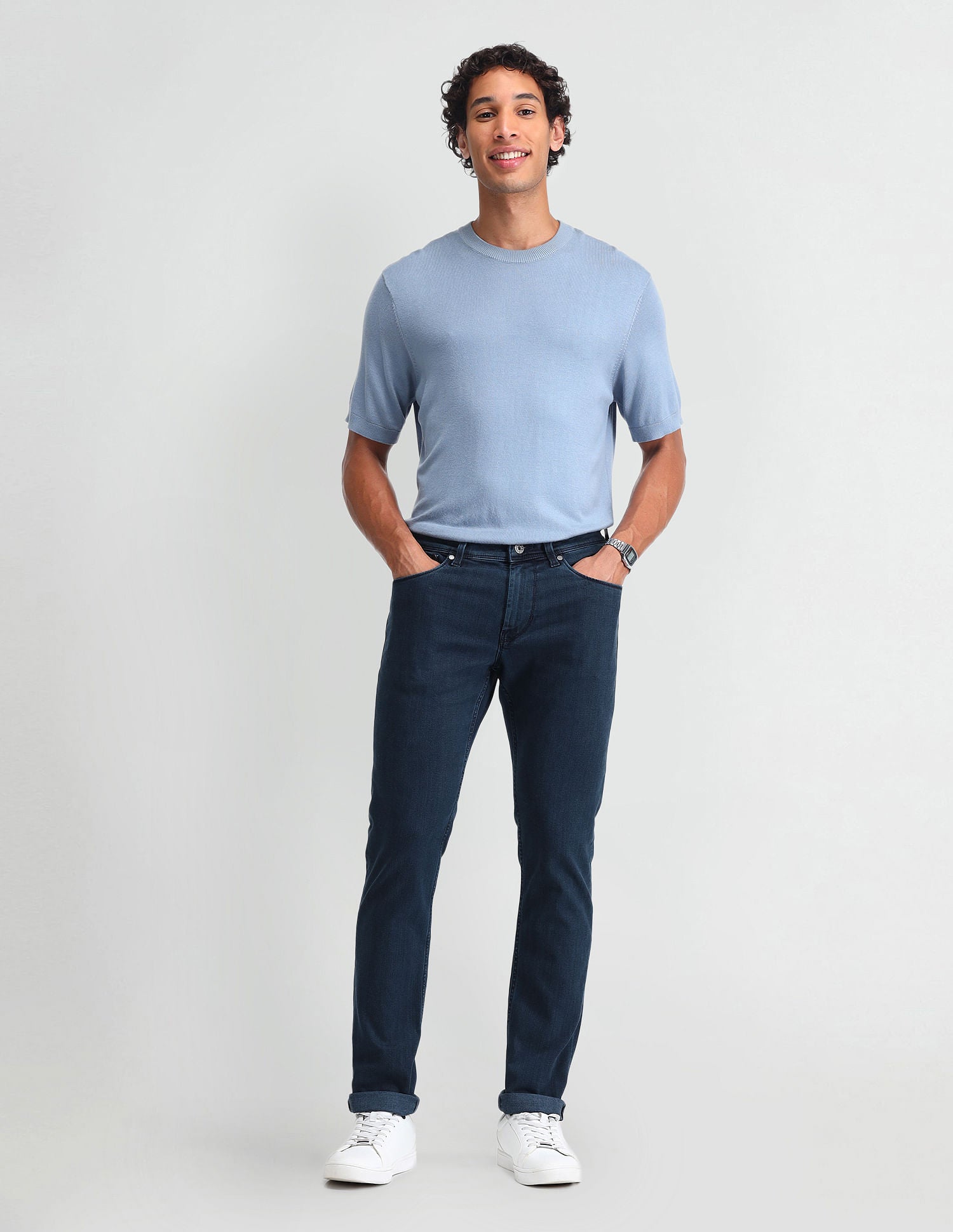 Brandon Slim Tapered Fit Blue Jeans Blue - U.S. Polo Assn. India | Large