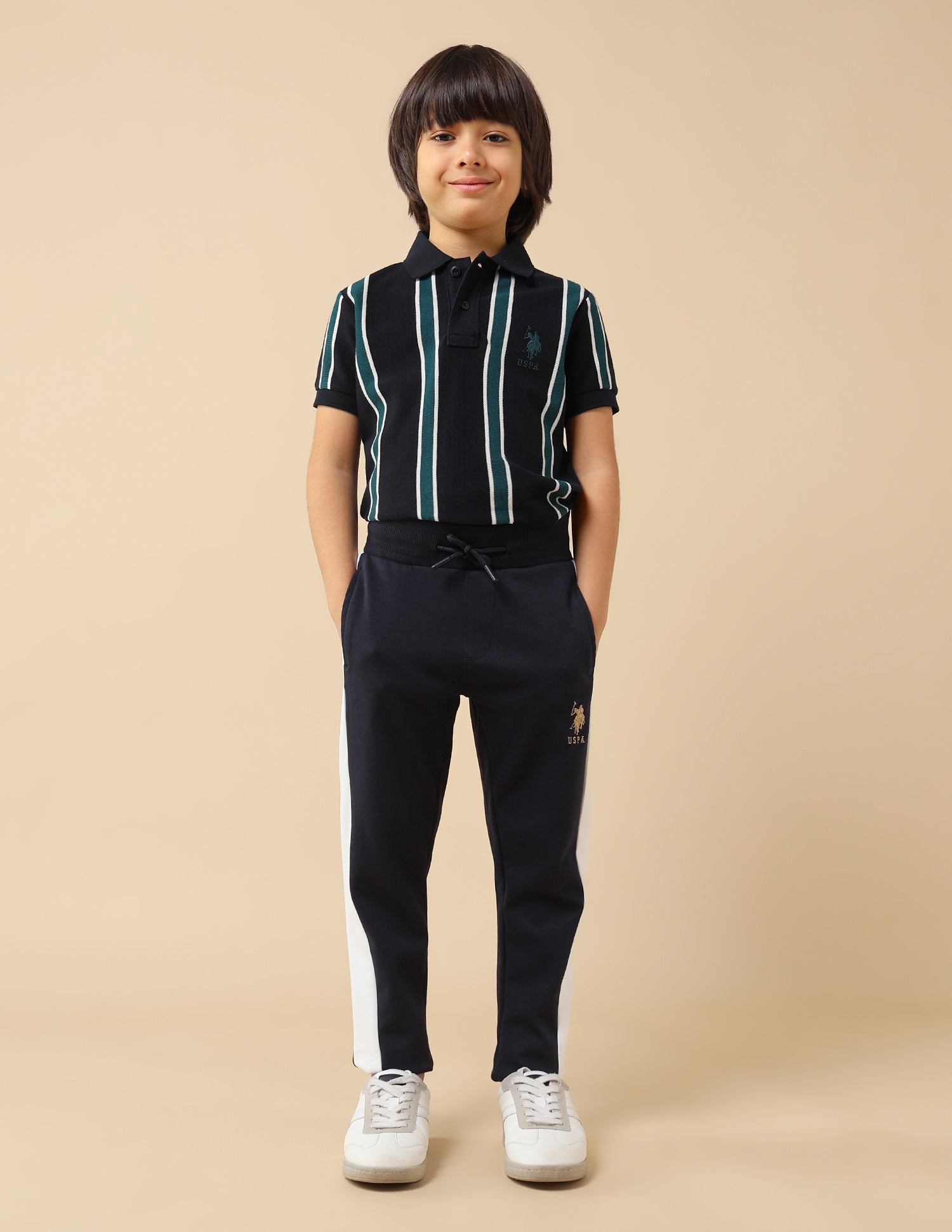 Boys Solid Regular Fit Trackpant Navy - U.S. POLO ASSN. | Large