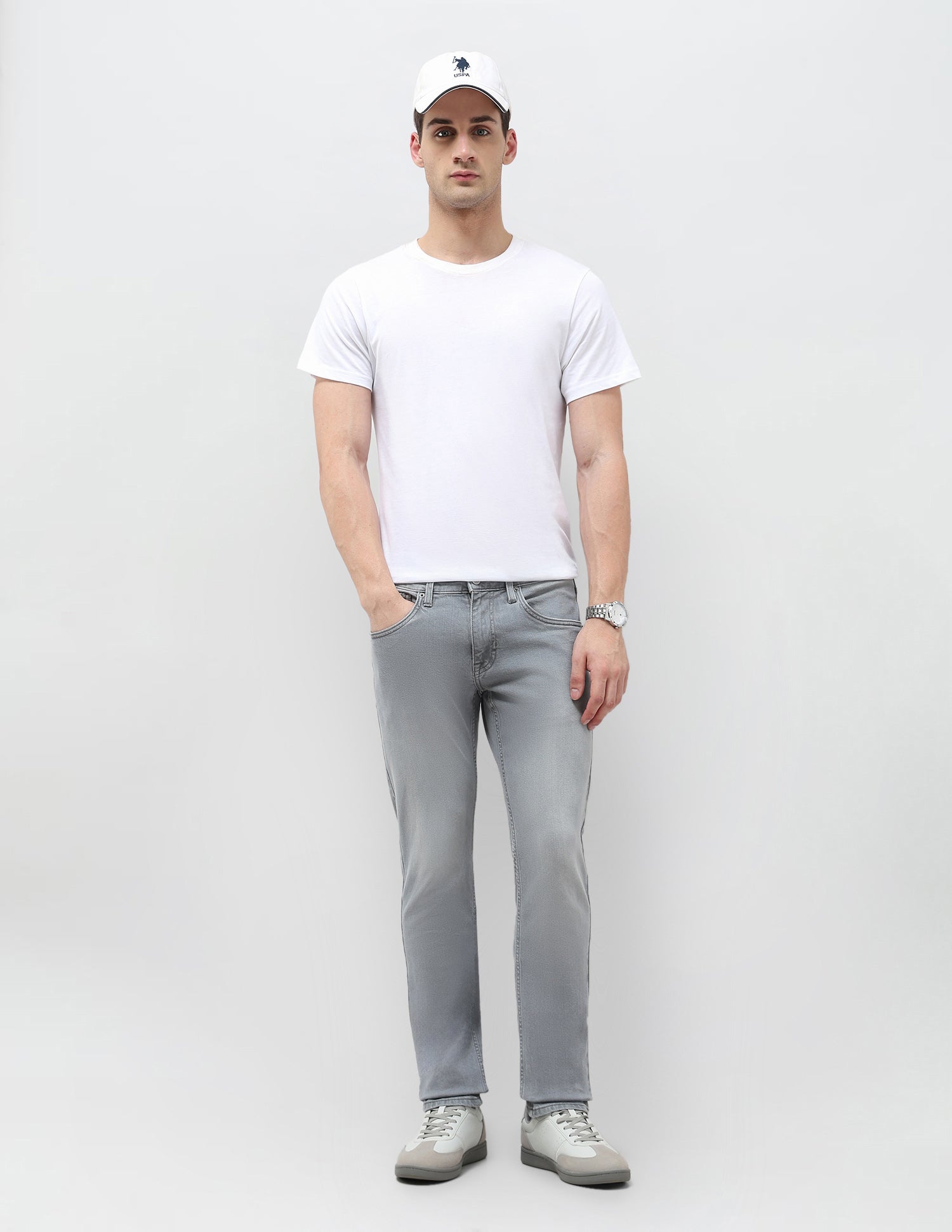 Brandon Slim Tapered Fit Grey Jeans Grey - U.S. POLO ASSN. | Large