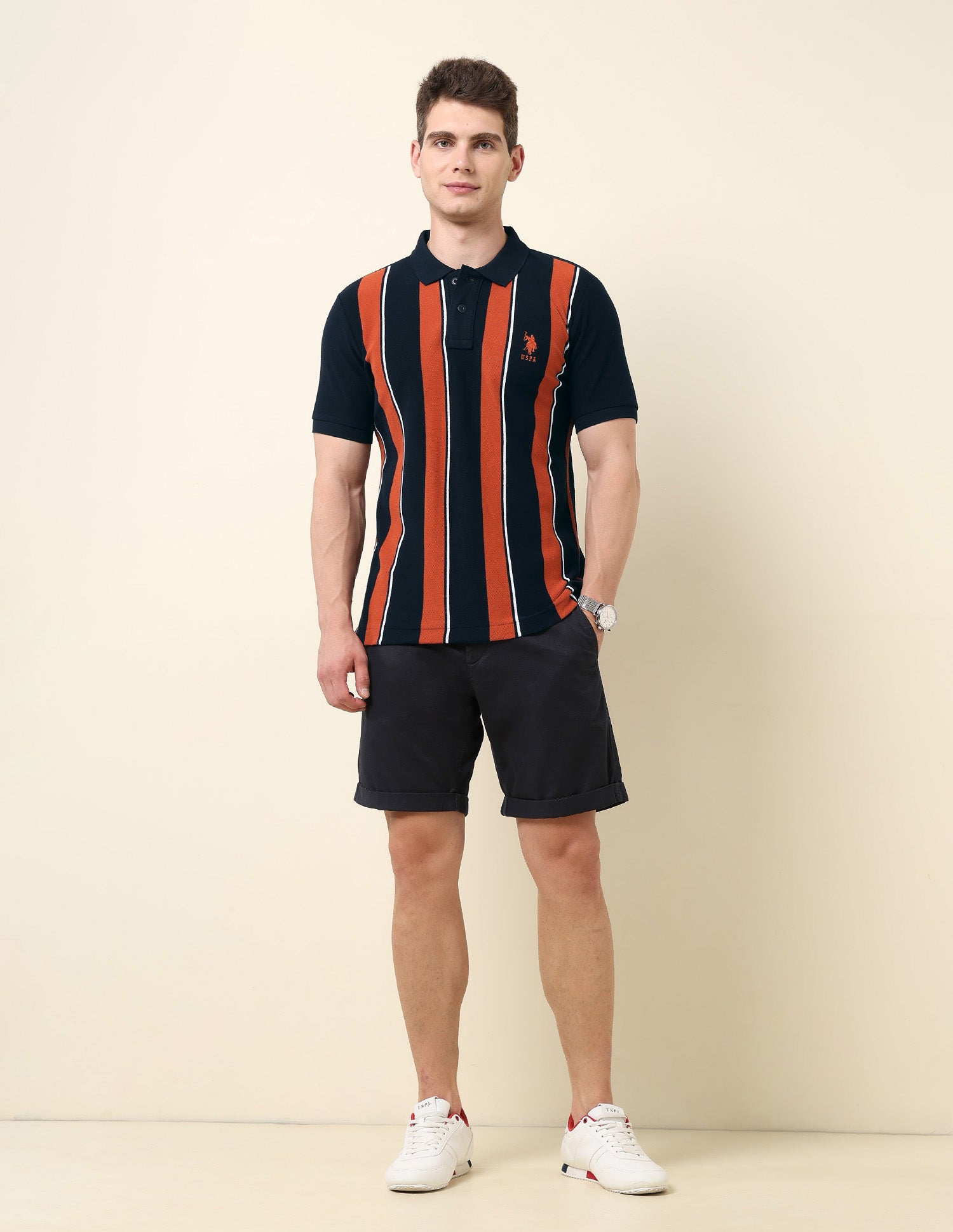 Vertical Striped Classic Polo Shirt Navy - U.S. Polo Assn. India | Large