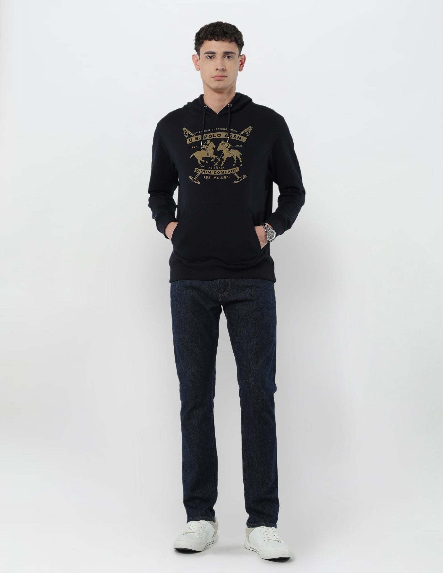 Brand Printed Regular Fit Sweatshirt Navy - U.S. POLO ASSN. | Large