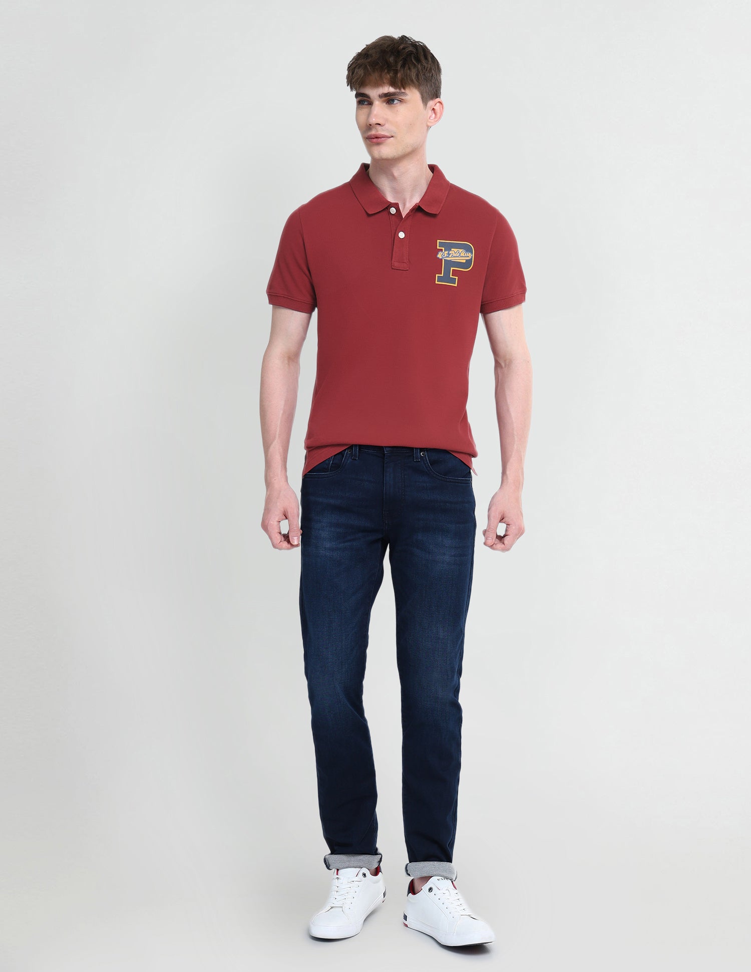 Typography Regular Fit Polo Shirt Red - U.S. Polo Assn. India | Large