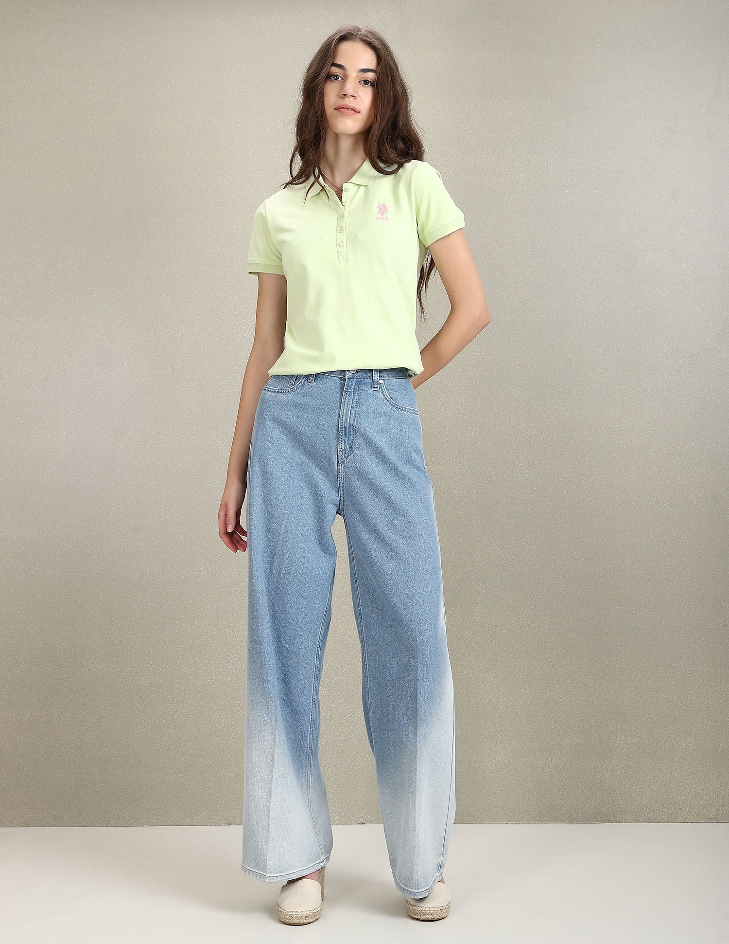 Solid Slim Polo Shirt Mint - U.S. POLO ASSN. | Large