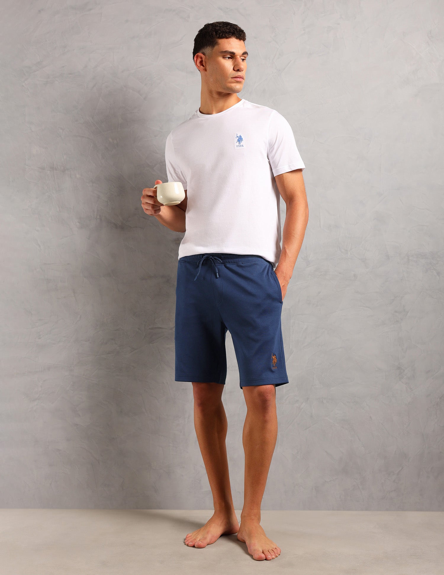 Breathable Cotton Solid OES08 Shorts - Pack Of 1 Pageant Blue - U.S. POLO ASSN. | Large