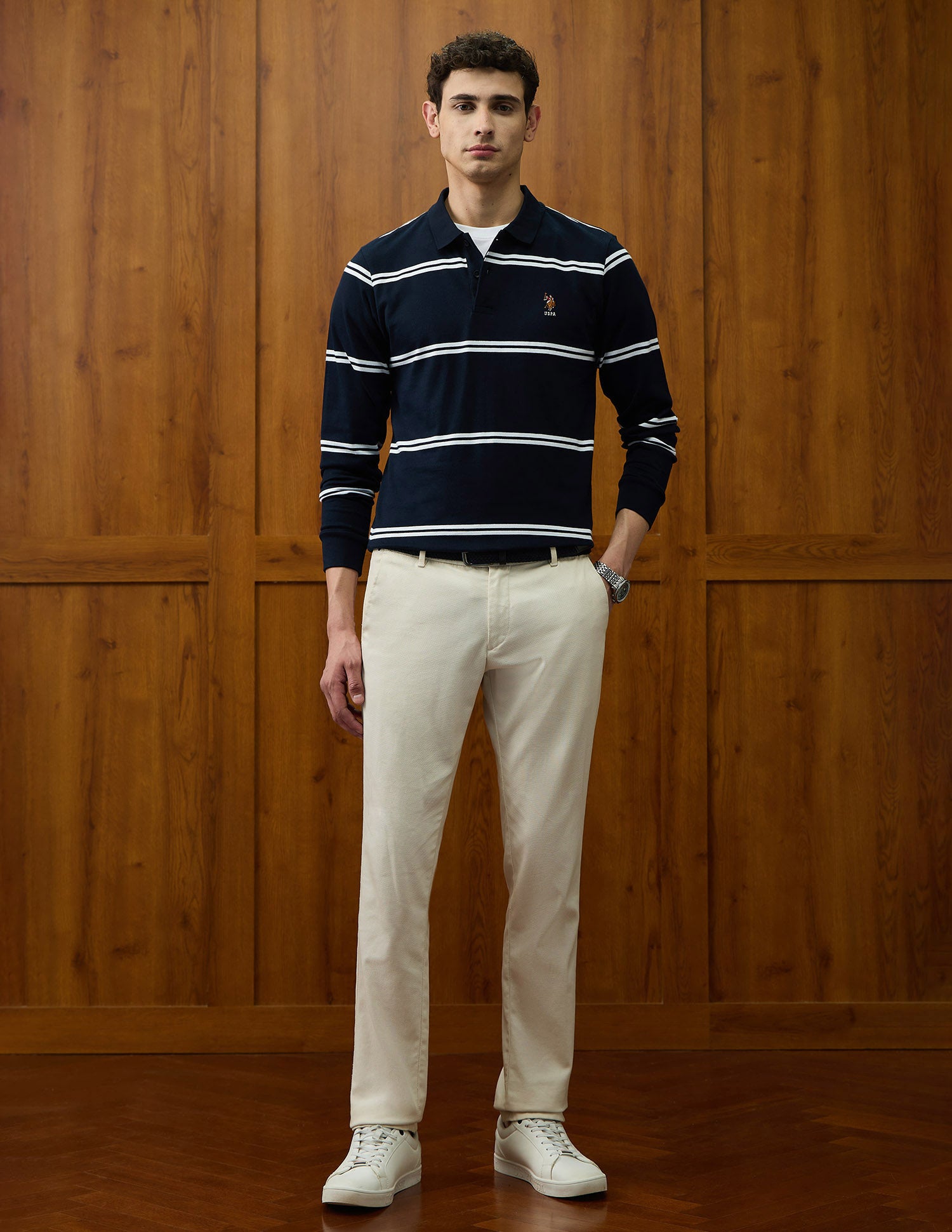 Horizontal Striped Varsity Theatre Polo Shirt Navy - U.S. POLO ASSN. | Large