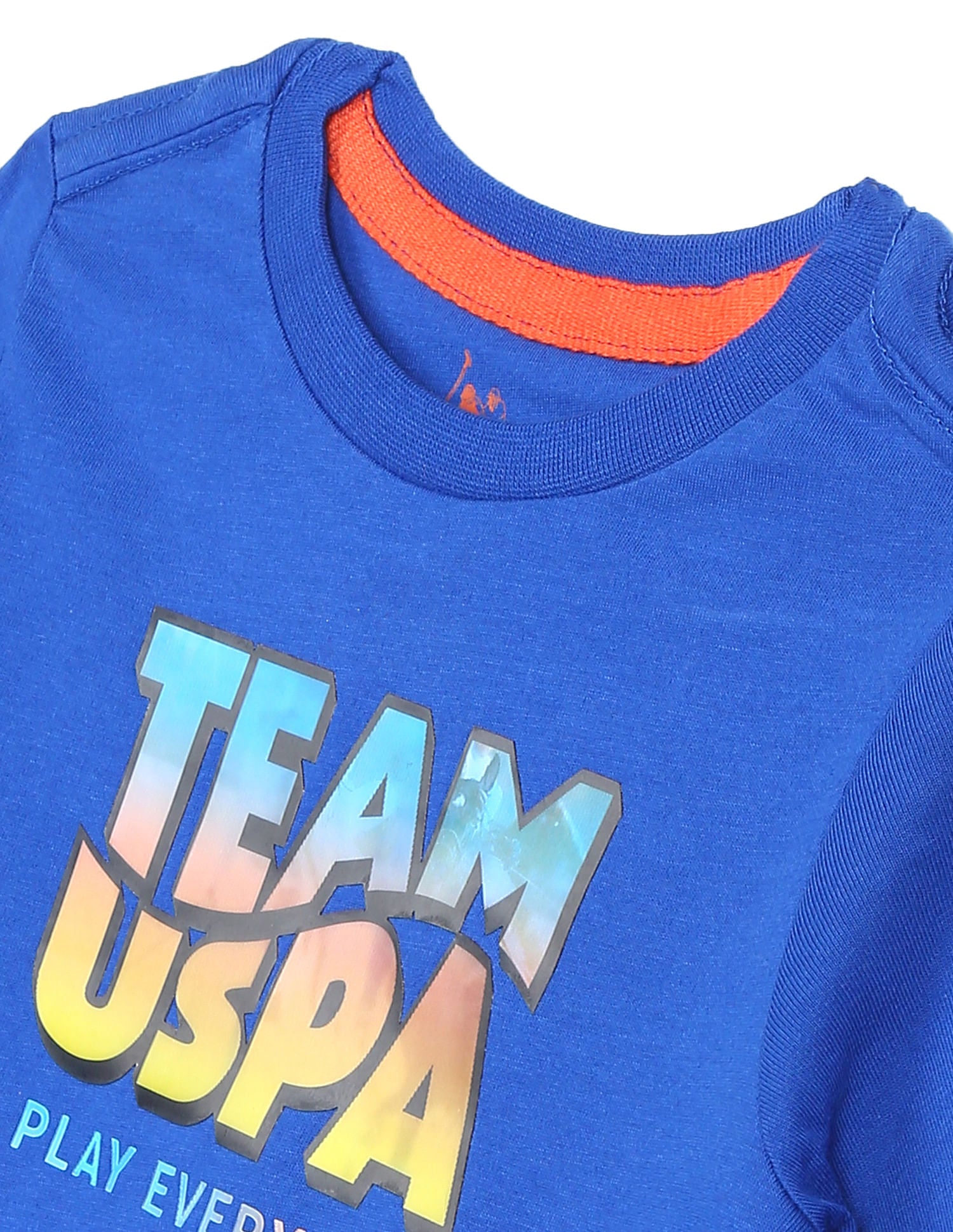 Crew Neck Brand Print T-Shirt Blue - U.S. POLO ASSN. | Large