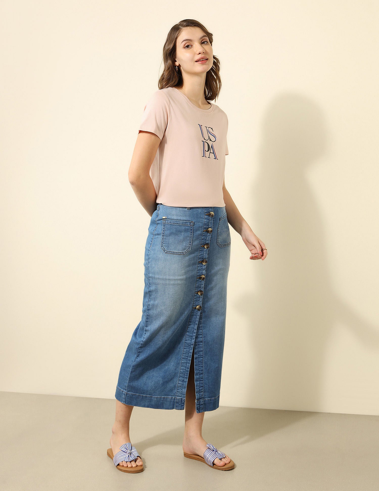 Regular Fit Brand Printed T-shirt Light Pink - U.S. POLO ASSN. | Large