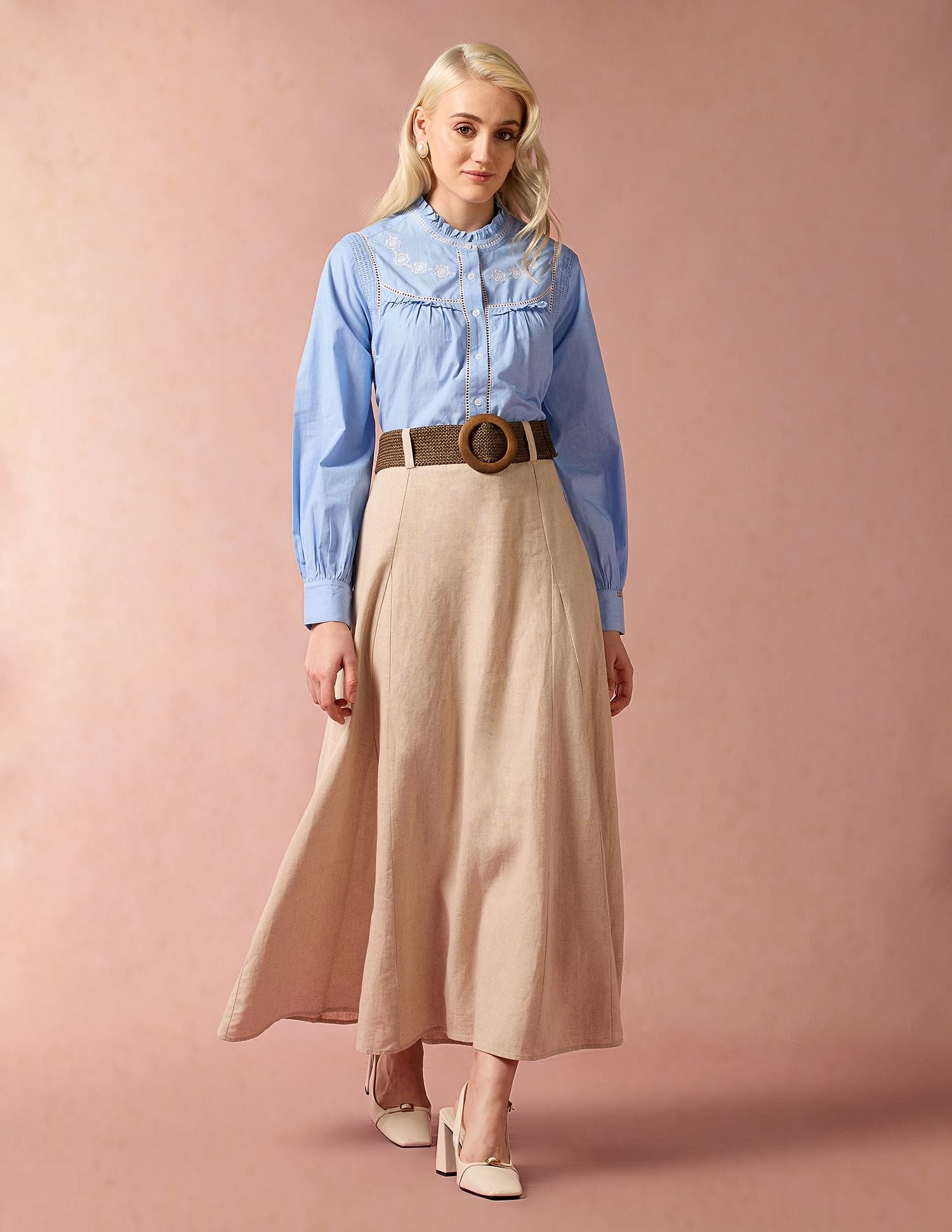 Embroidered Yoke Shirt Blue - U.S. POLO ASSN. | Large