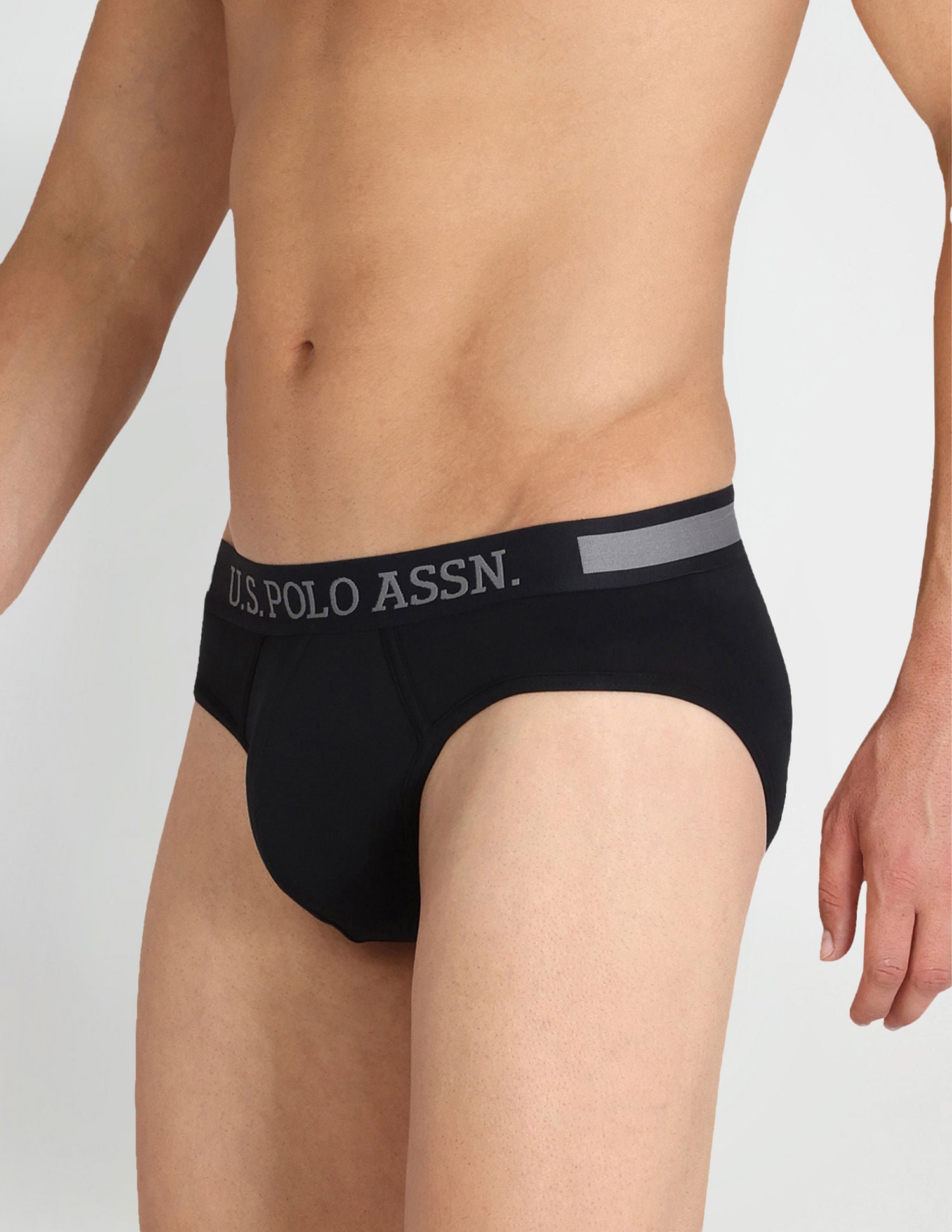 Solid Supima Cotton Spandex I615 Briefs - Pack Of 1 Black - U.S. POLO ASSN. | Large