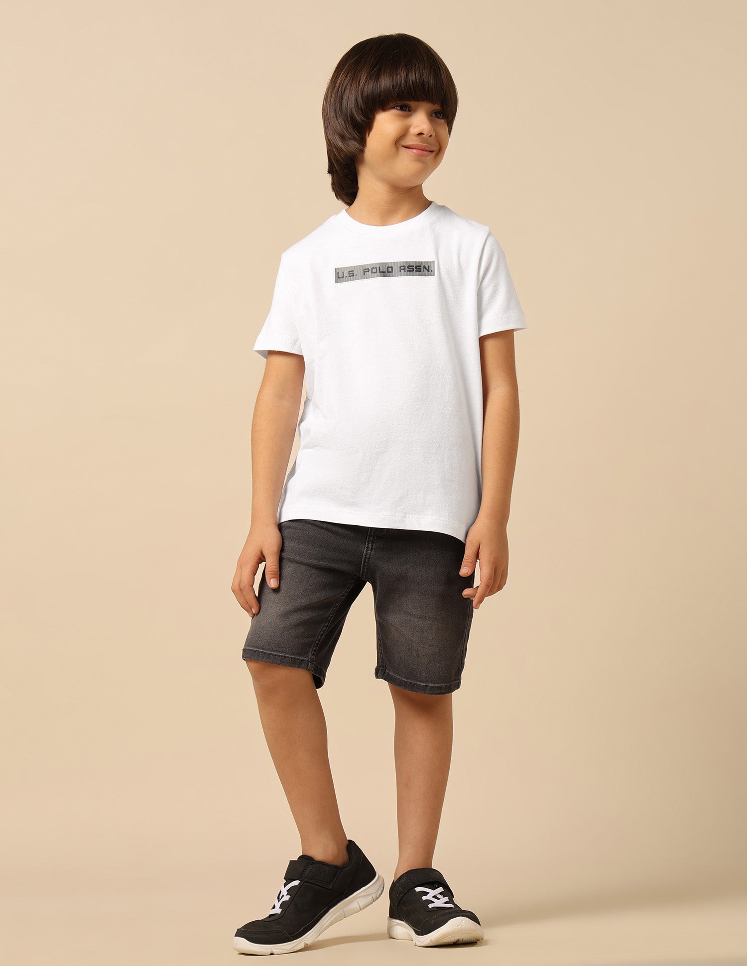 Boys Solid Regular Fit T-Shirt White - U.S. POLO ASSN. | Large