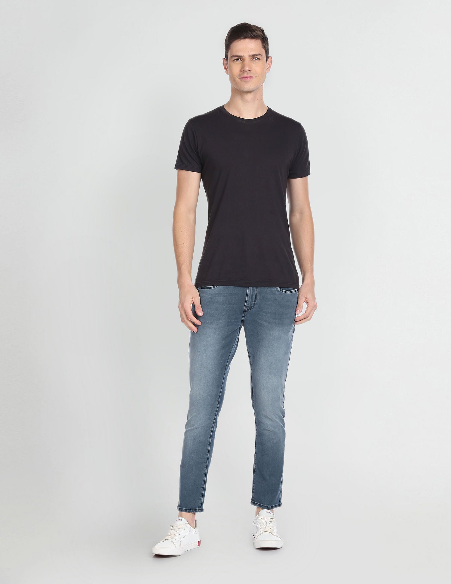 Henry Cropped Stone Wash Jeans Blue - U.S. Polo Assn. India | Large