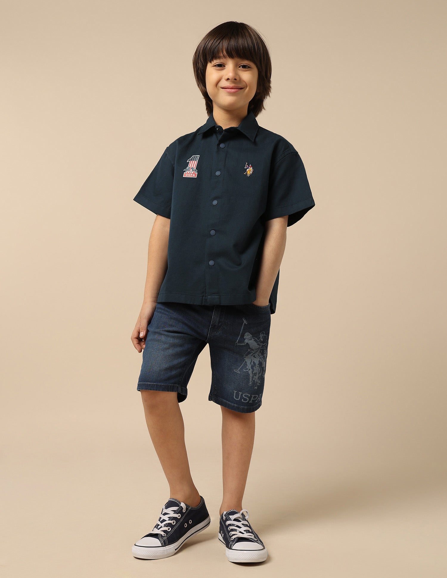 Boys Logo Twill Shirt Navy - U.S. POLO ASSN. | Large