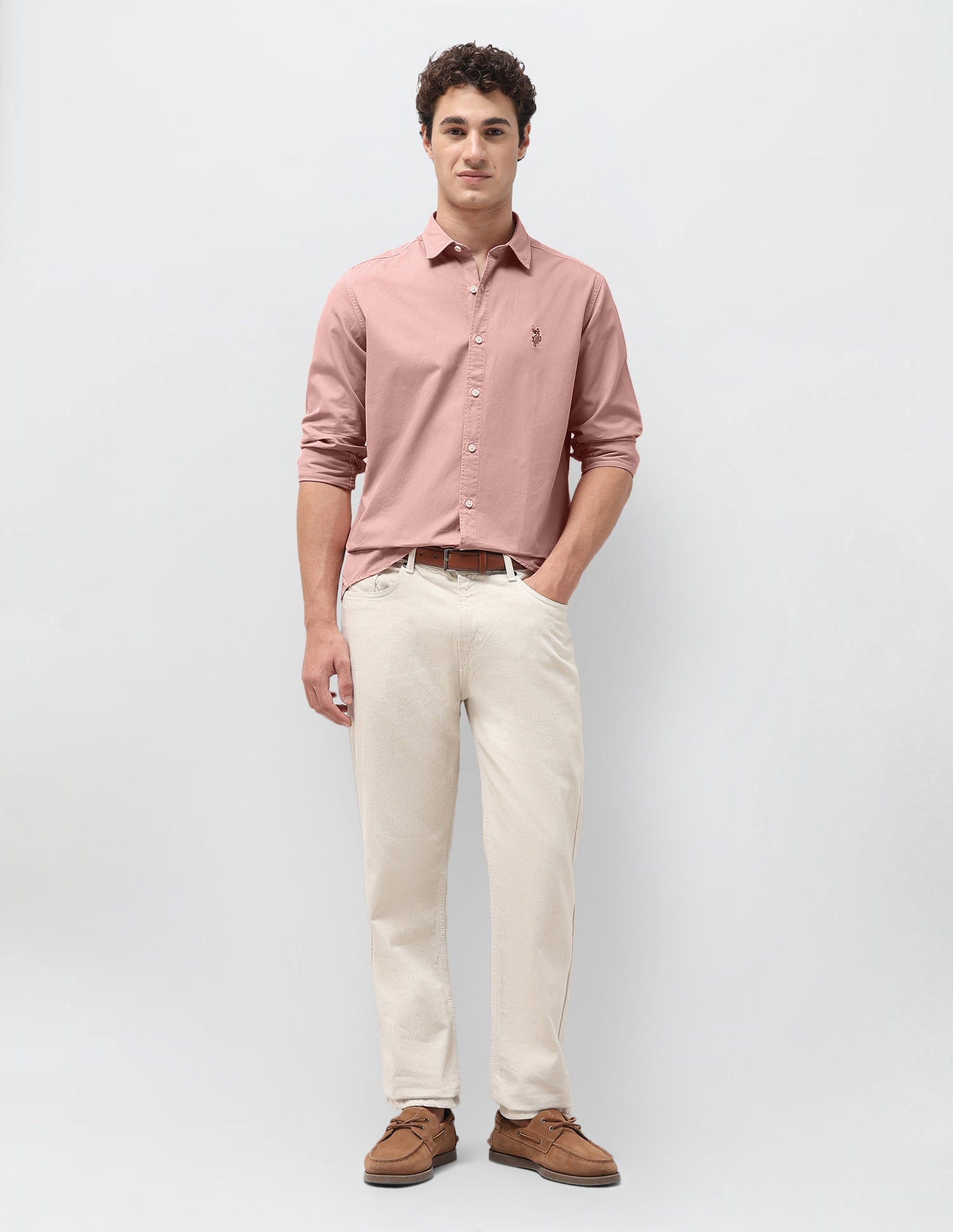 Regular Fit Twill Shirt Pink - U.S. Polo Assn. India | Large