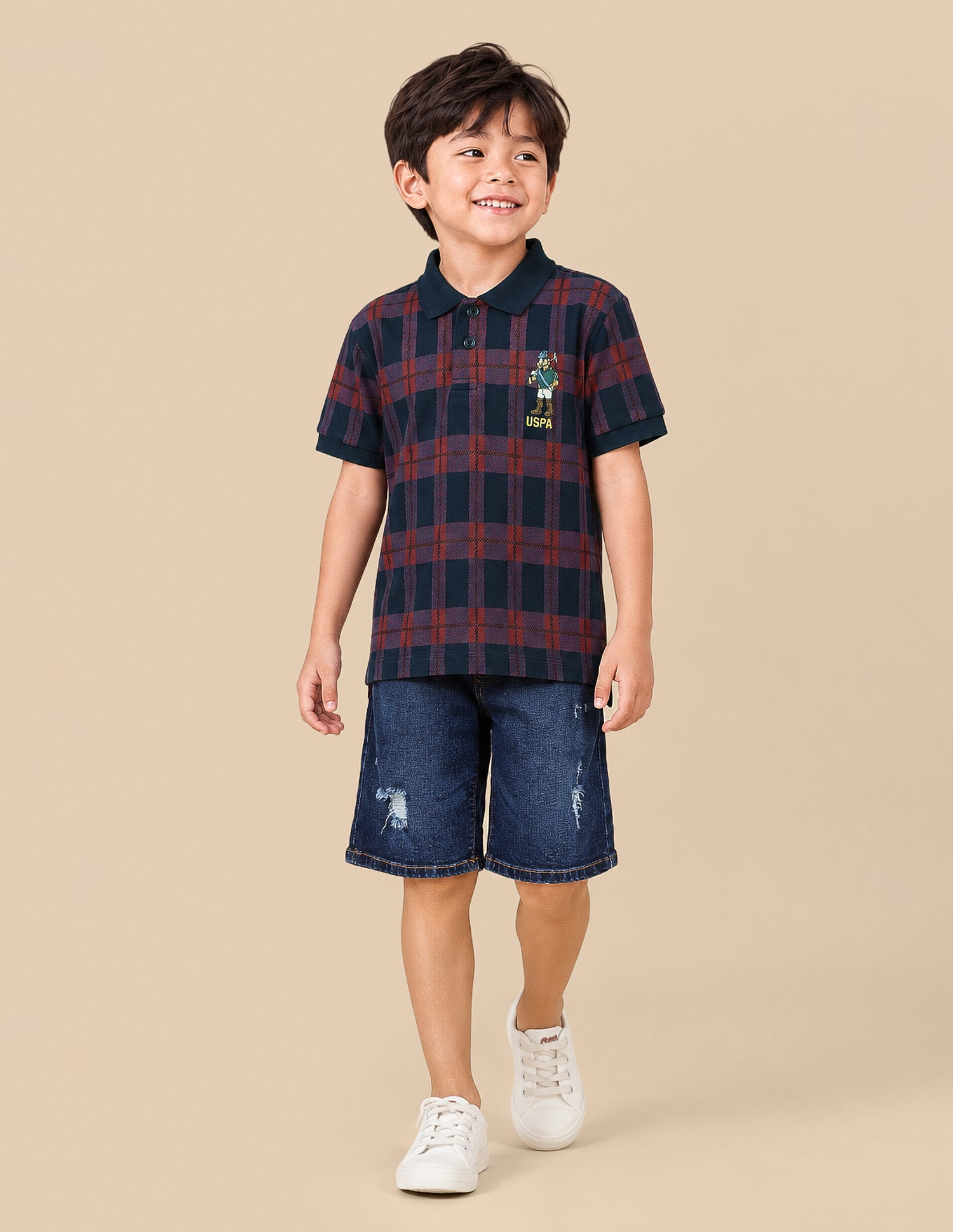 Checked Regular Fit Polo Shirt Red - U.S. Polo Assn. India | Large