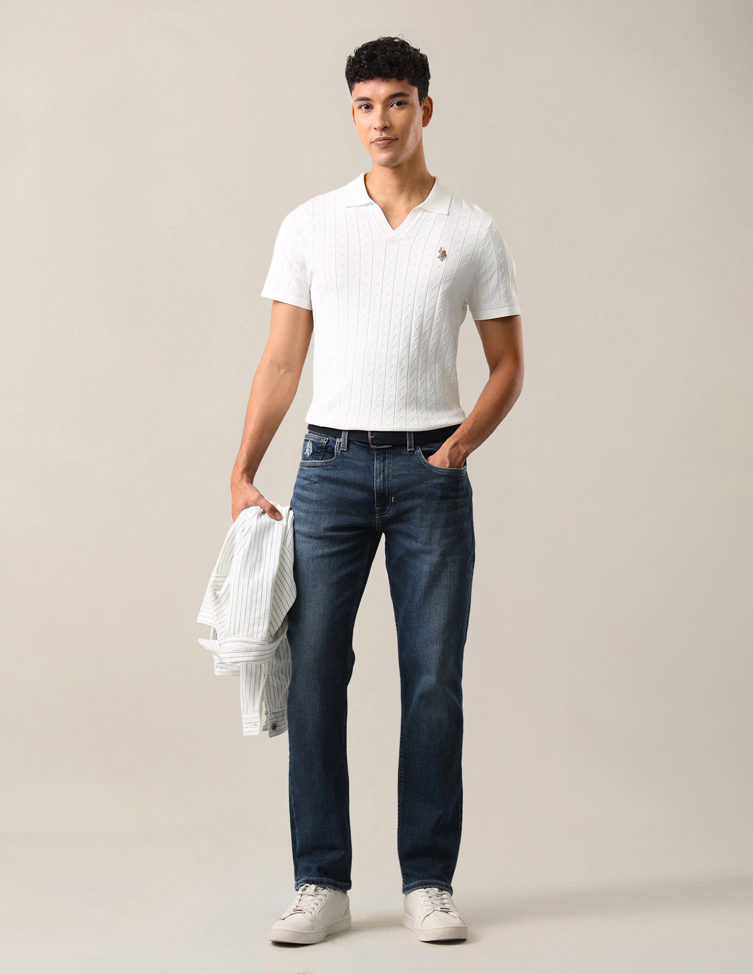 Harold Slim Straight Fit Blue Jeans Dark Blue - U.S. Polo Assn. India | Large