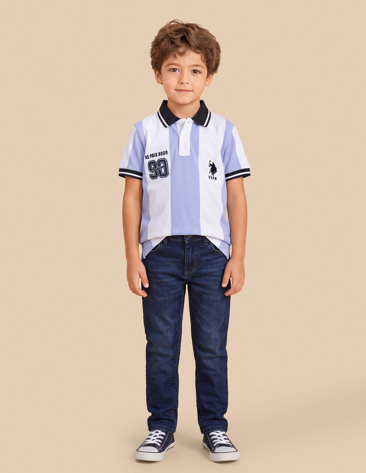 Vertical Striped Regular Fit Polo Shirt Blue - U.S. Polo Assn. India | Large
