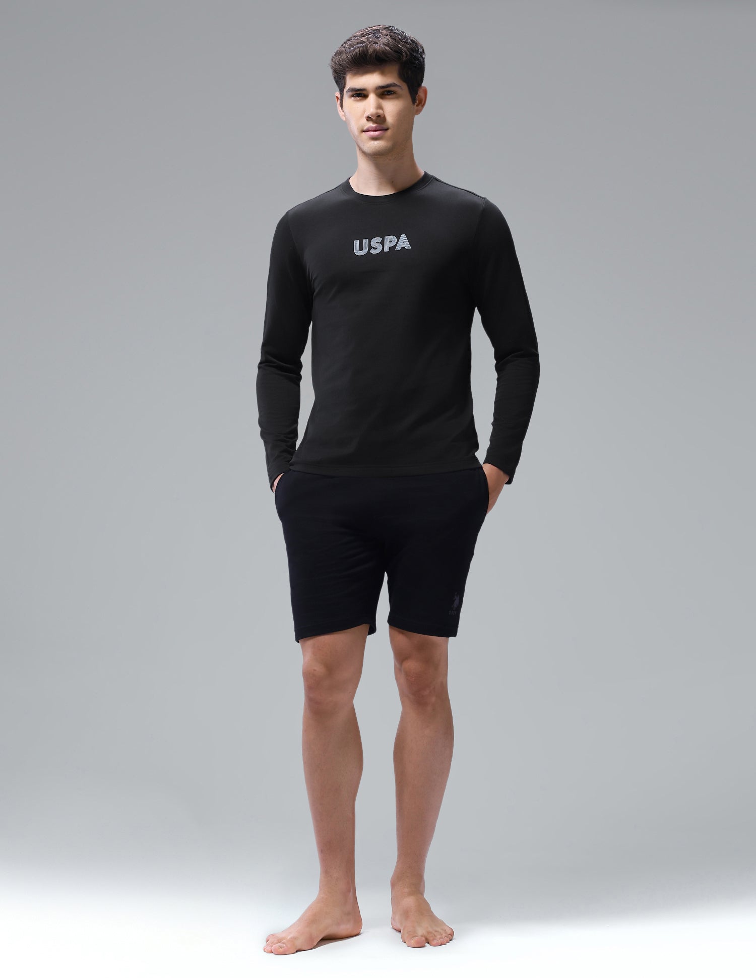Solid Comfort Fit Loungewear T-Shirt Black - U.S. Polo Assn. India | Large