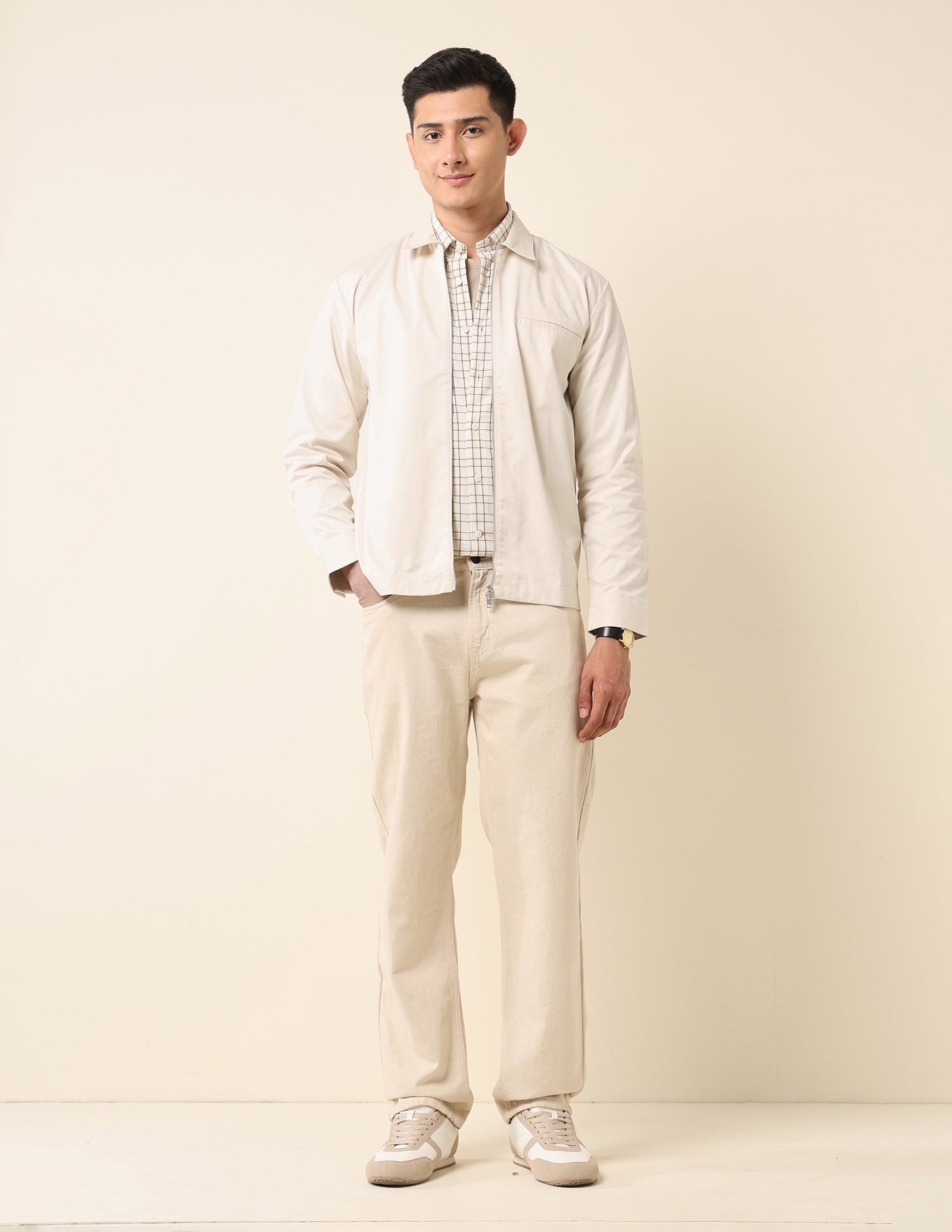 Solid Regular Fit Shacket Ecru - U.S. POLO ASSN. | Large