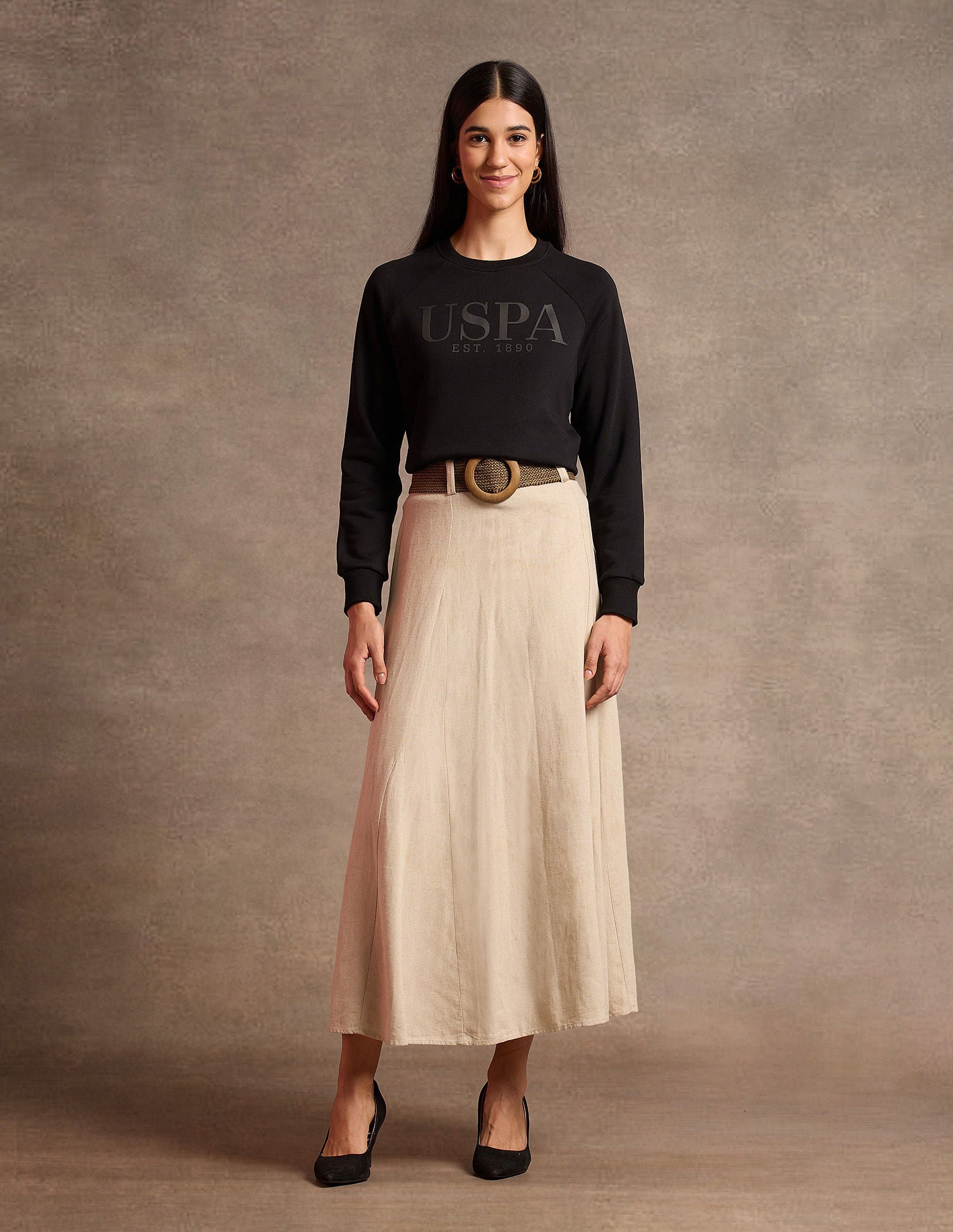 Hd Print Regular Fit Sweatshirt Black - U.S. POLO ASSN. | Large