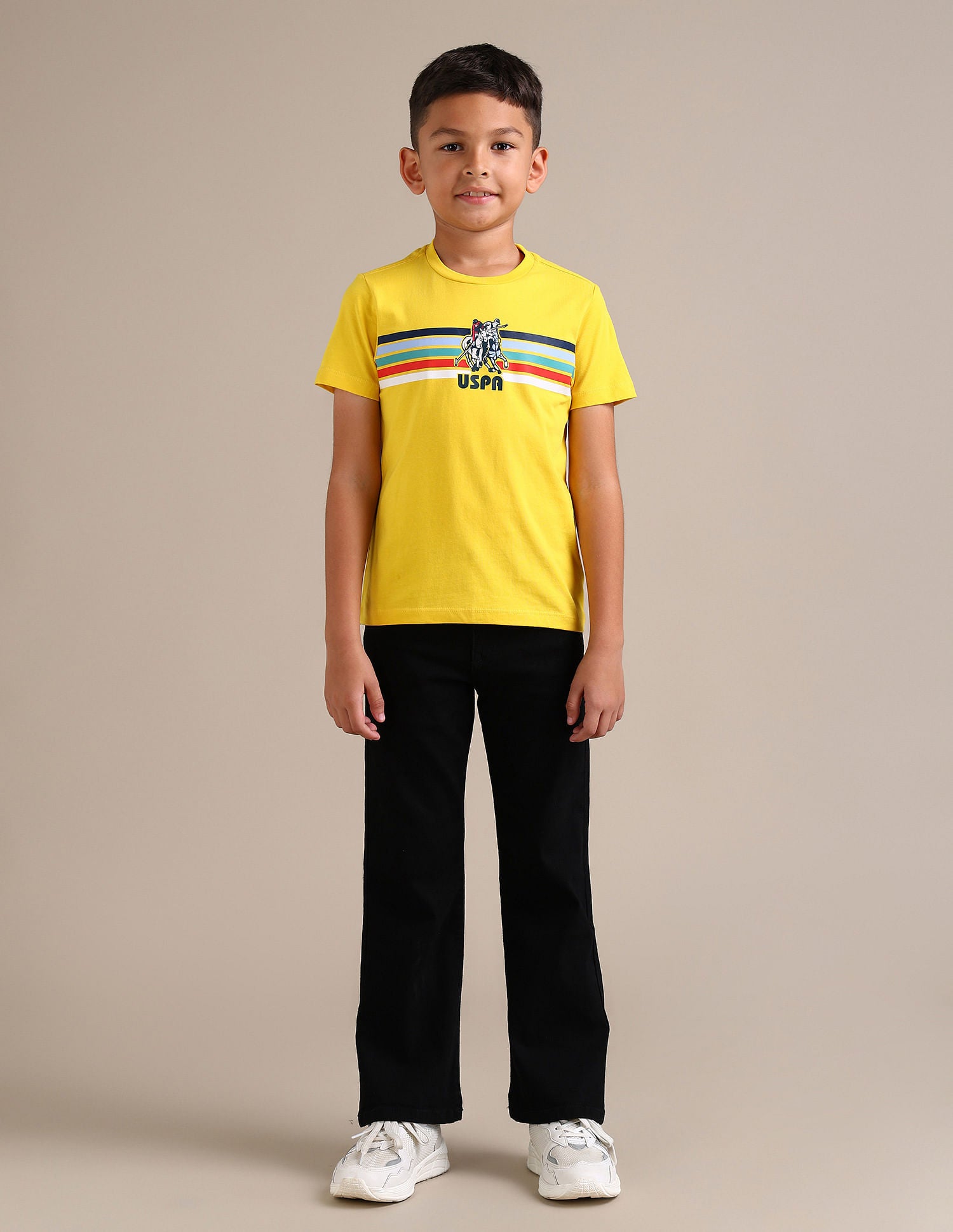 Regular fit Striped T-Shirts Yellow - U.S. Polo Assn. India | Large