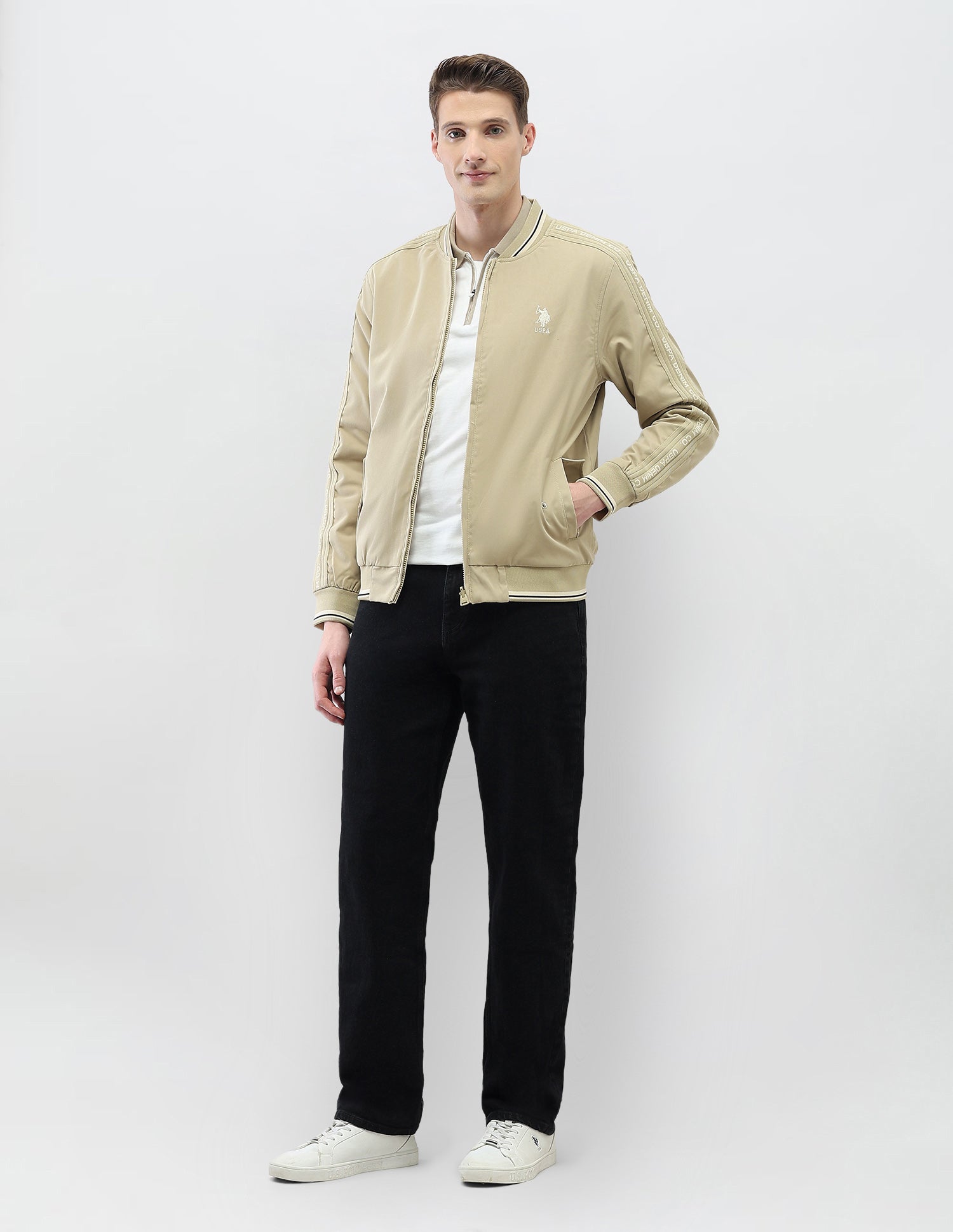 Reversible Regular Fit Jacket Beige - U.S. Polo Assn. India | Large