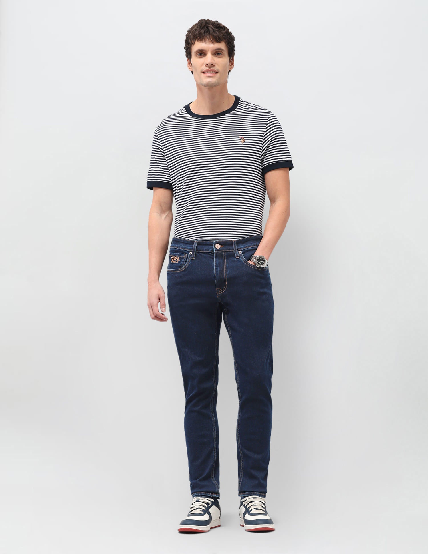 Solid Slim Fit Jeans Blue - U.S. Polo Assn. India | Large